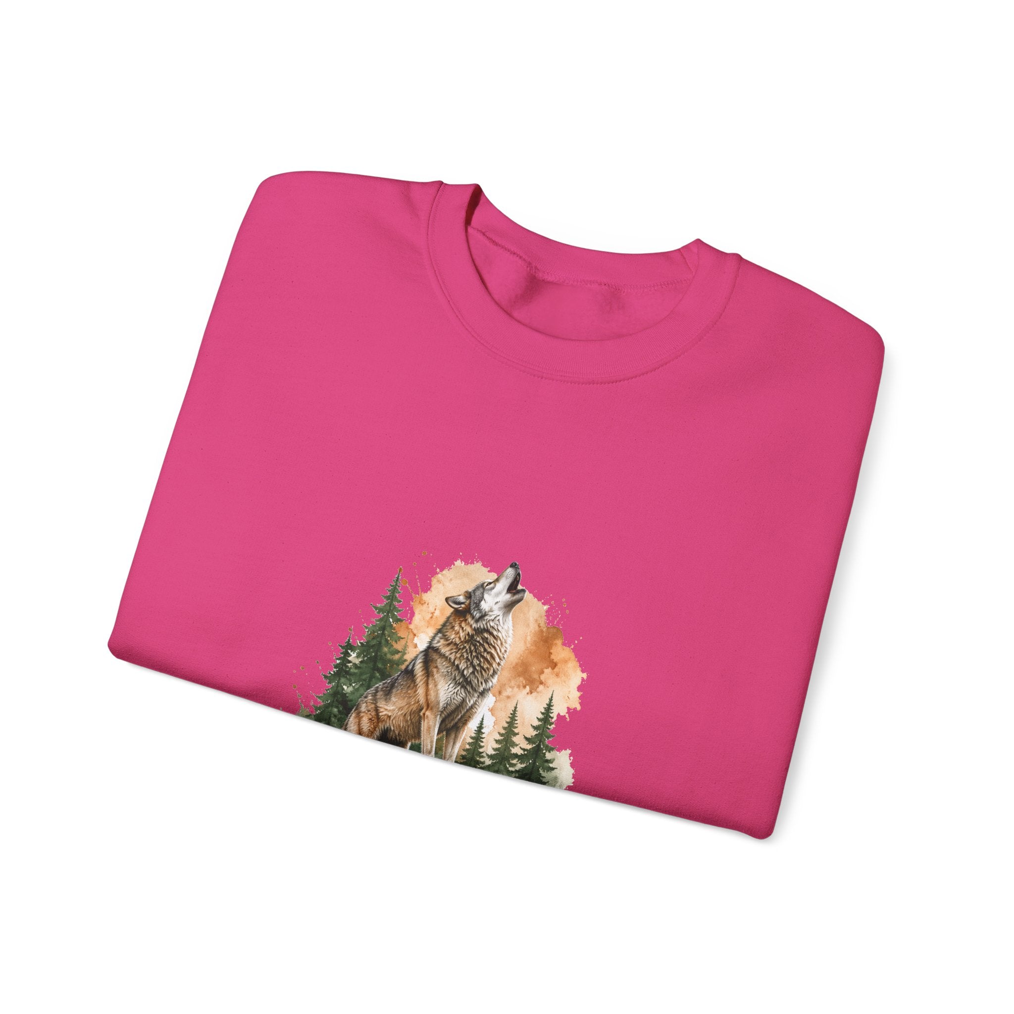 Matching Couple Sweatshirt - Wolf & Dove Matching Couple Crewneck Sweatshirt Watercolor Art His Hers Engagement Gift - Design A