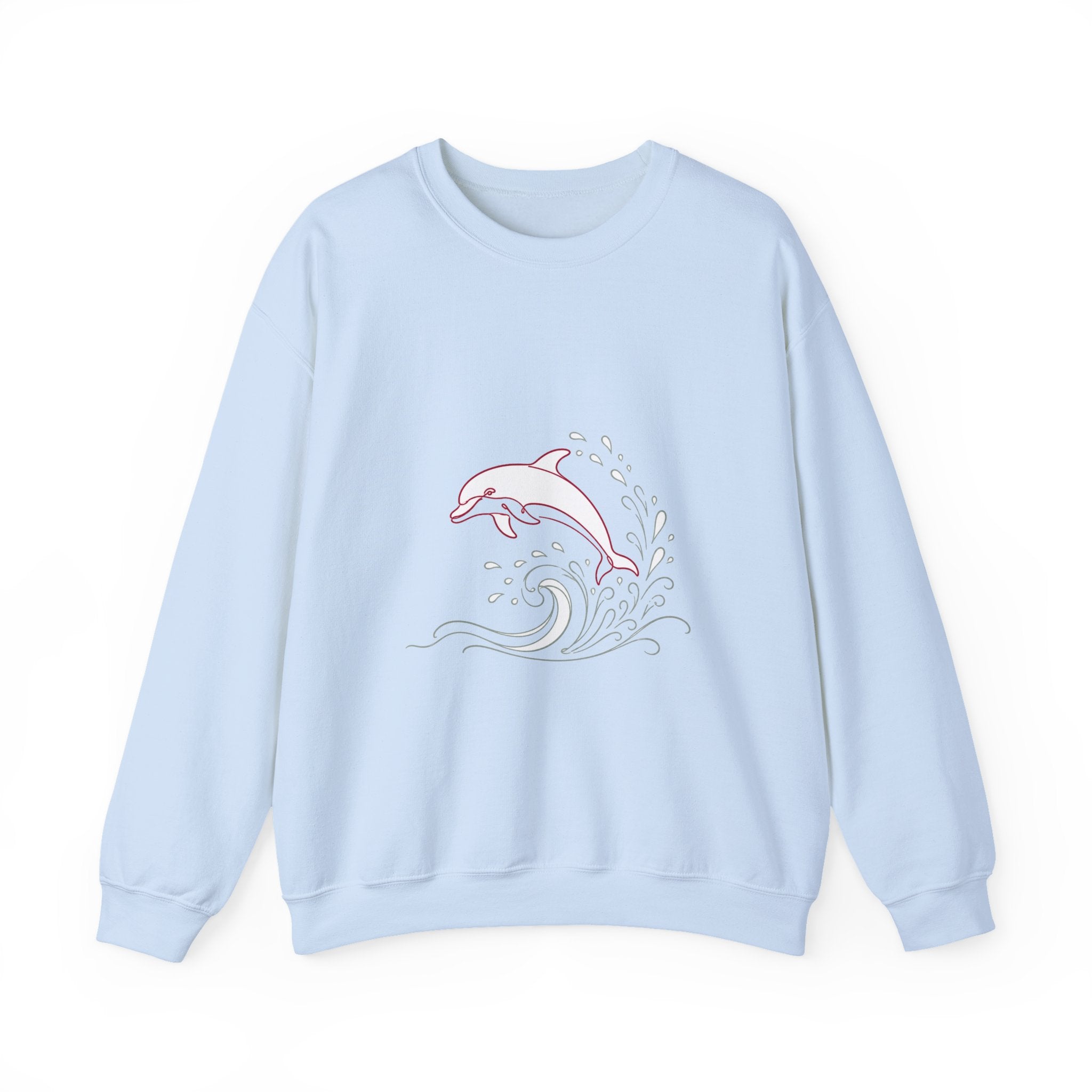 Matching Couple Sweatshirt - Shark & Dolphin Matching Couple Premium Fleece Sweatshirt Minimalist Art His Hers Christmas Gift - Design B