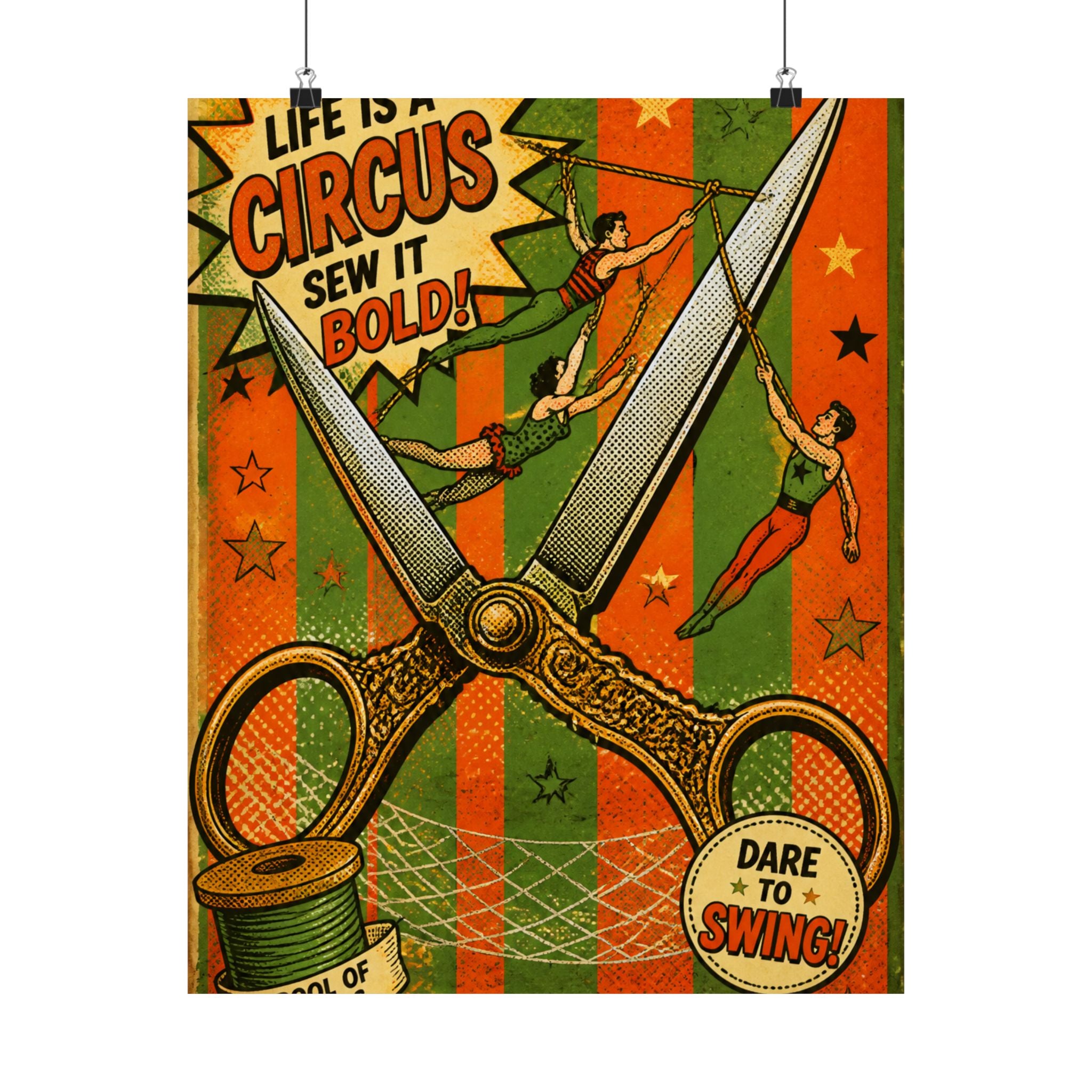Giant Scissors Trapeze Wall Art Poster 24×36 Pop Art Restaurant Decor Maximalist Print