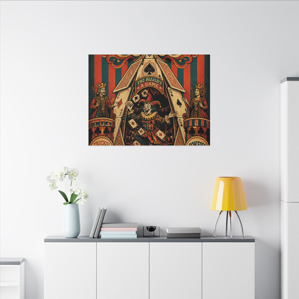 Playing Cards Tent Wall Art Canvas 24×36 Psychedelic Dining Room Decor Maximalist Print