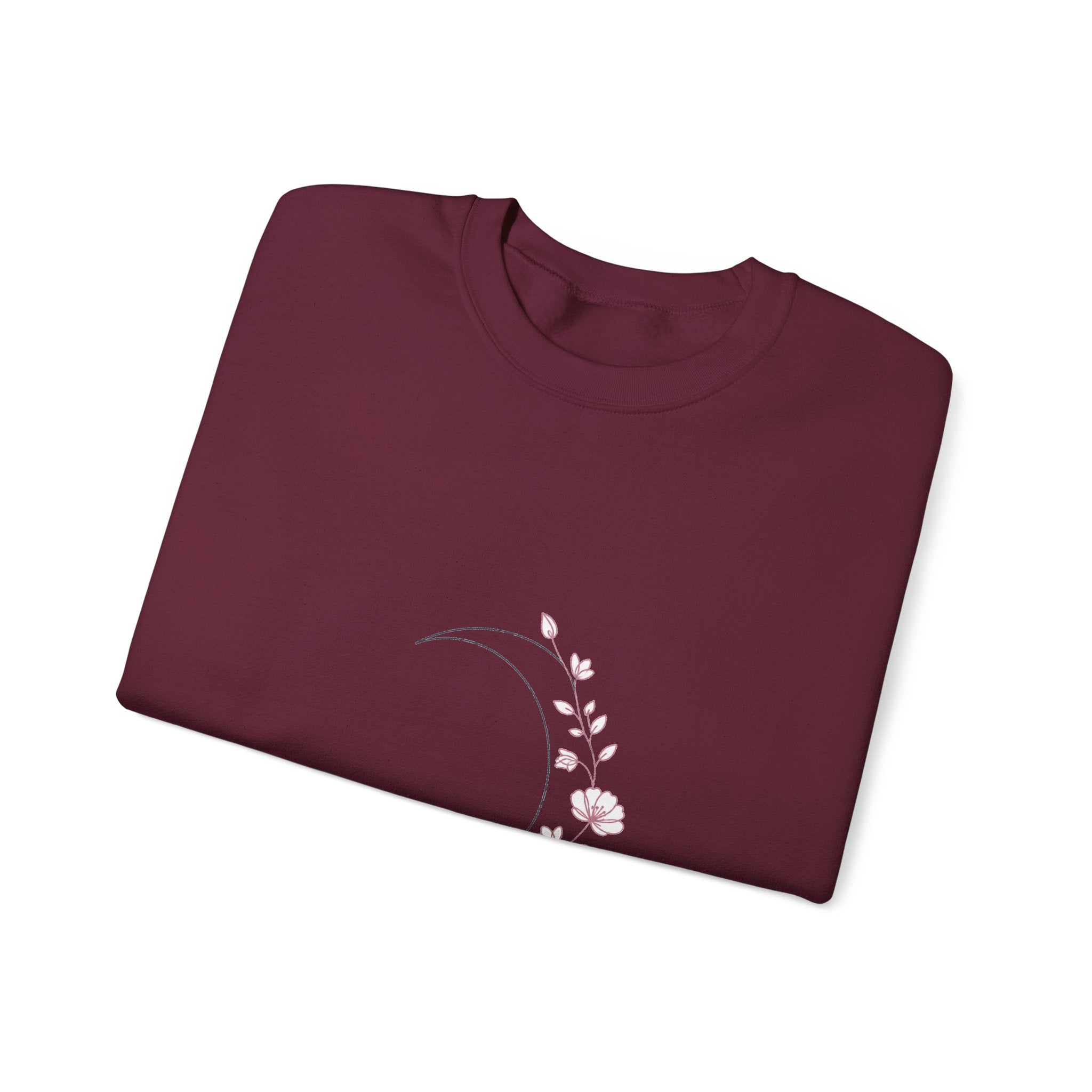 Matching Couple Sweatshirt - Waxing & Waning Moon Matching Couple Comfort Colors Crew Minimalist Art His Hers Christmas Gift - Design A