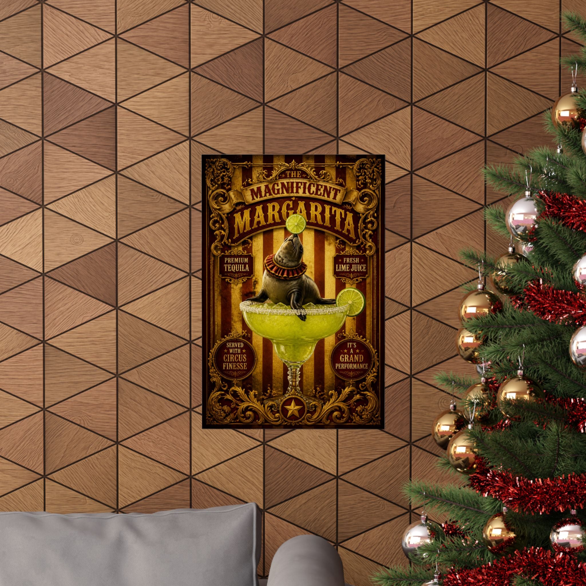 Margarita Balancing Seal Wall Art Poster 24×36 Baroque Studio Decor Maximalist Print
