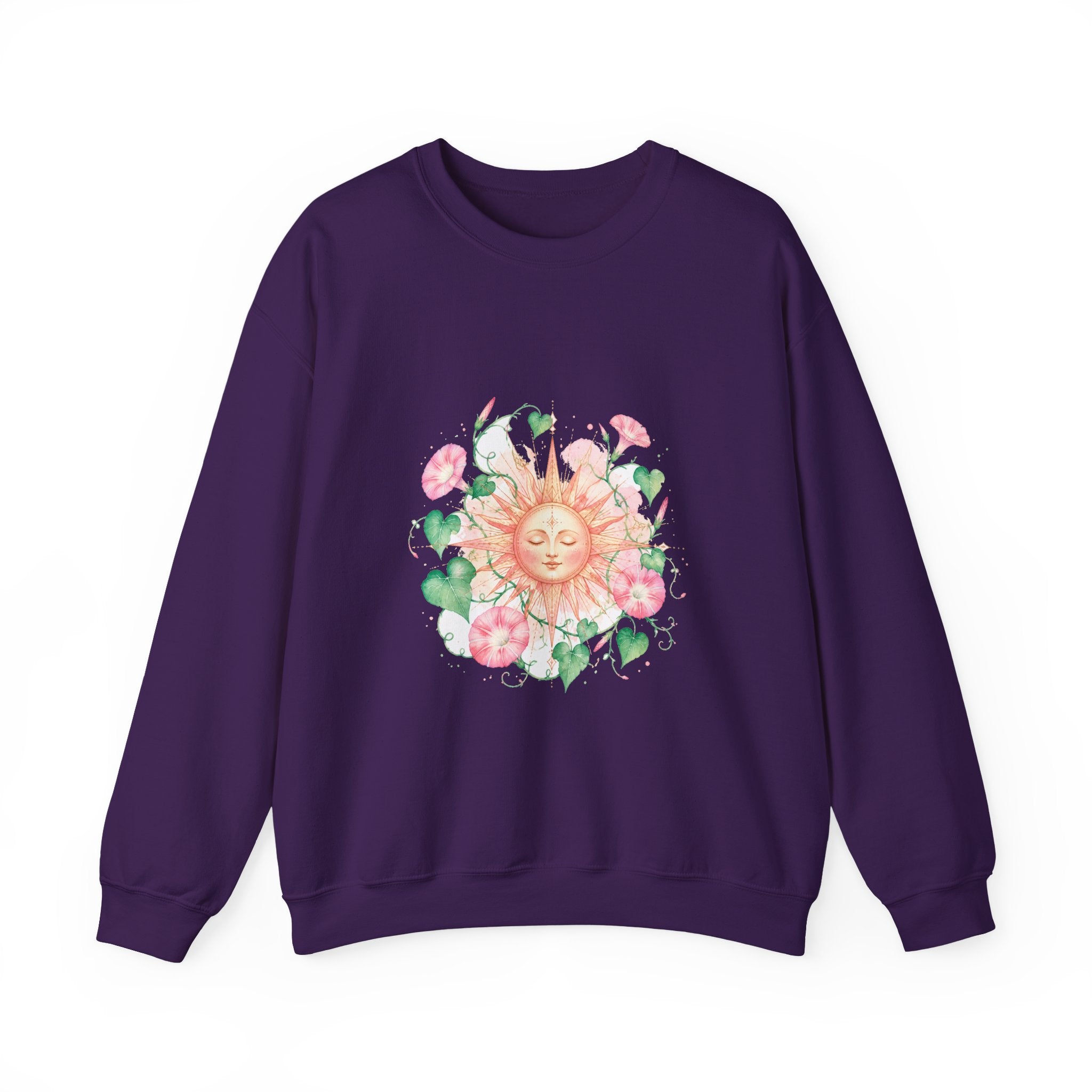 Matching Couple Sweatshirt - Sun & Moon Matching Couple Premium Fleece Sweatshirt Watercolor Art His Hers Birthday Gift - Design B