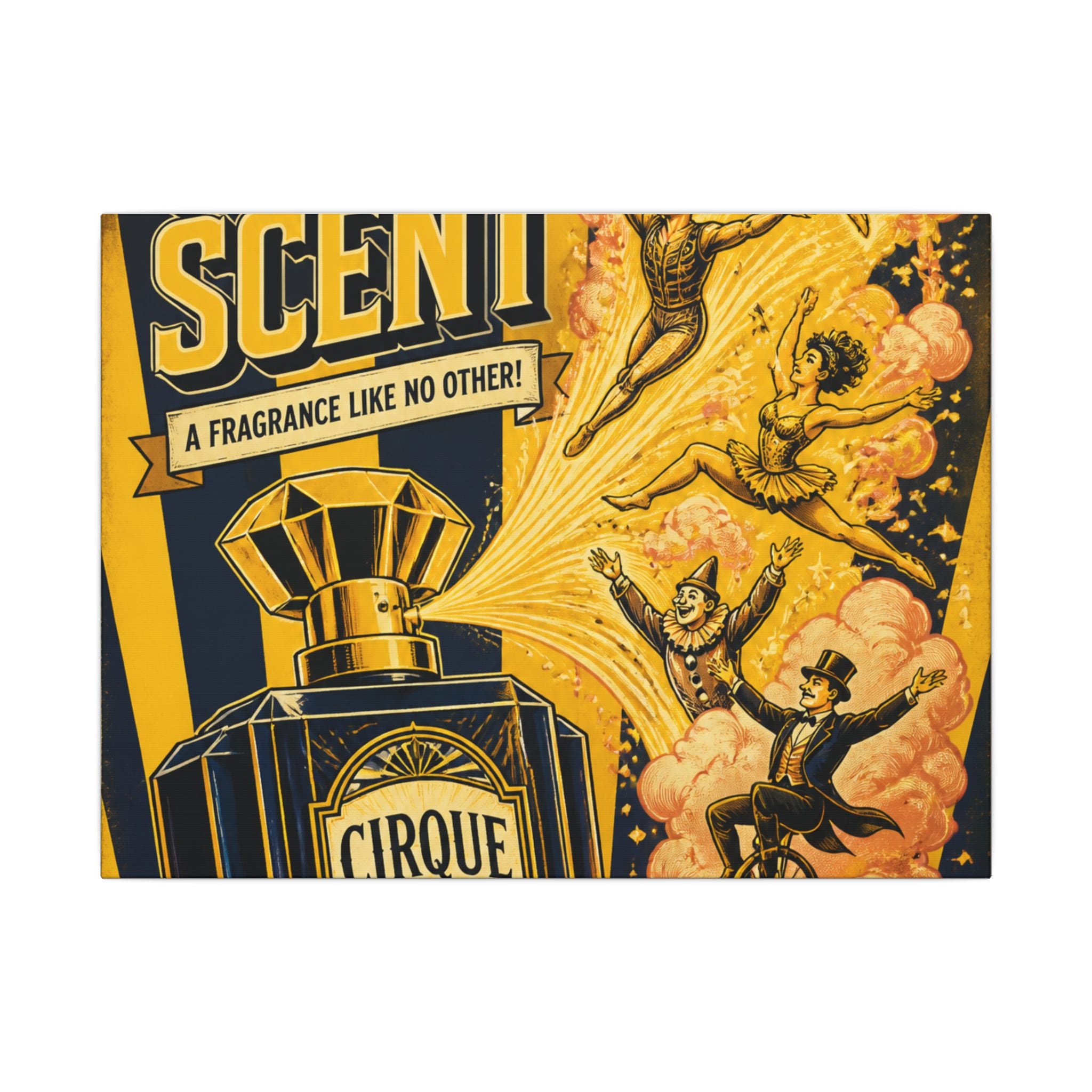 Perfume Bottle Fountain Wall Art Canvas 24×36 Vintage Circus Bedroom Decor Maximalist Print