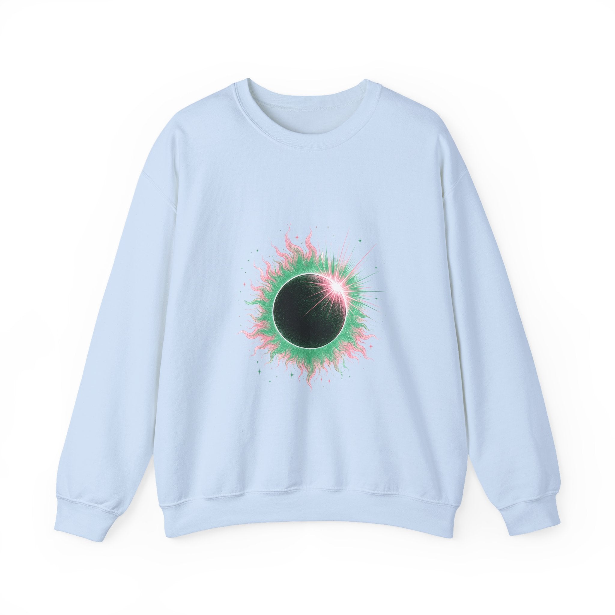 Matching Couple Sweatshirt - Solar & Lunar Eclipse Matching Couple Crewneck Sweatshirt Hand-Drawn Art His Hers Best Friend Gift - Design A