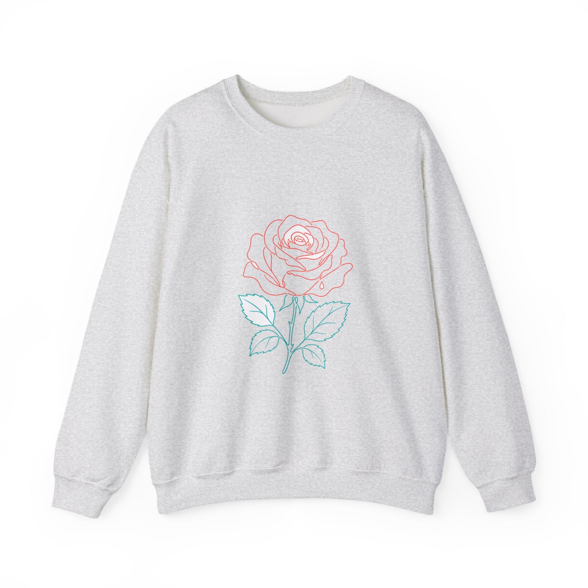Matching Couple Sweatshirt - Rose & Thorn Matching Couple Comfort Colors Crew Minimalist Art His Hers Christmas Gift - Design A
