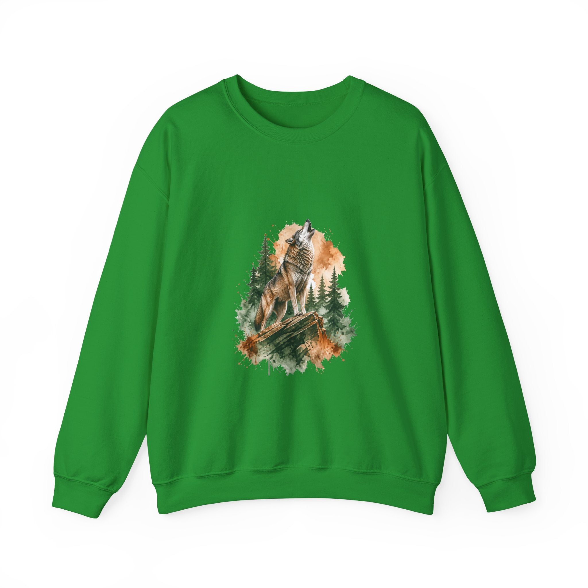 Matching Couple Sweatshirt - Wolf & Dove Matching Couple Crewneck Sweatshirt Watercolor Art His Hers Engagement Gift - Design A