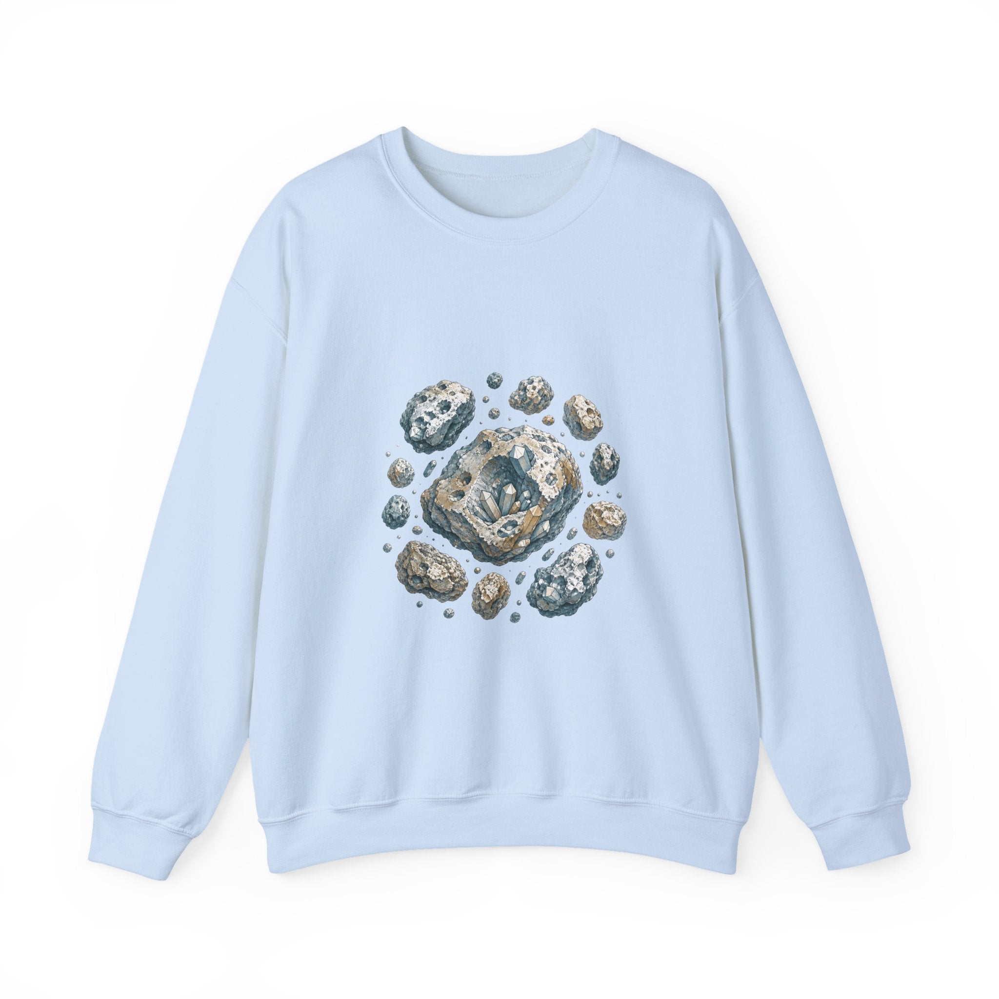 Matching Couple Sweatshirt - Comet & Asteroid Matching Couple Premium Fleece Sweatshirt Hand-Drawn Art His Hers Anniversary Gift - Design B
