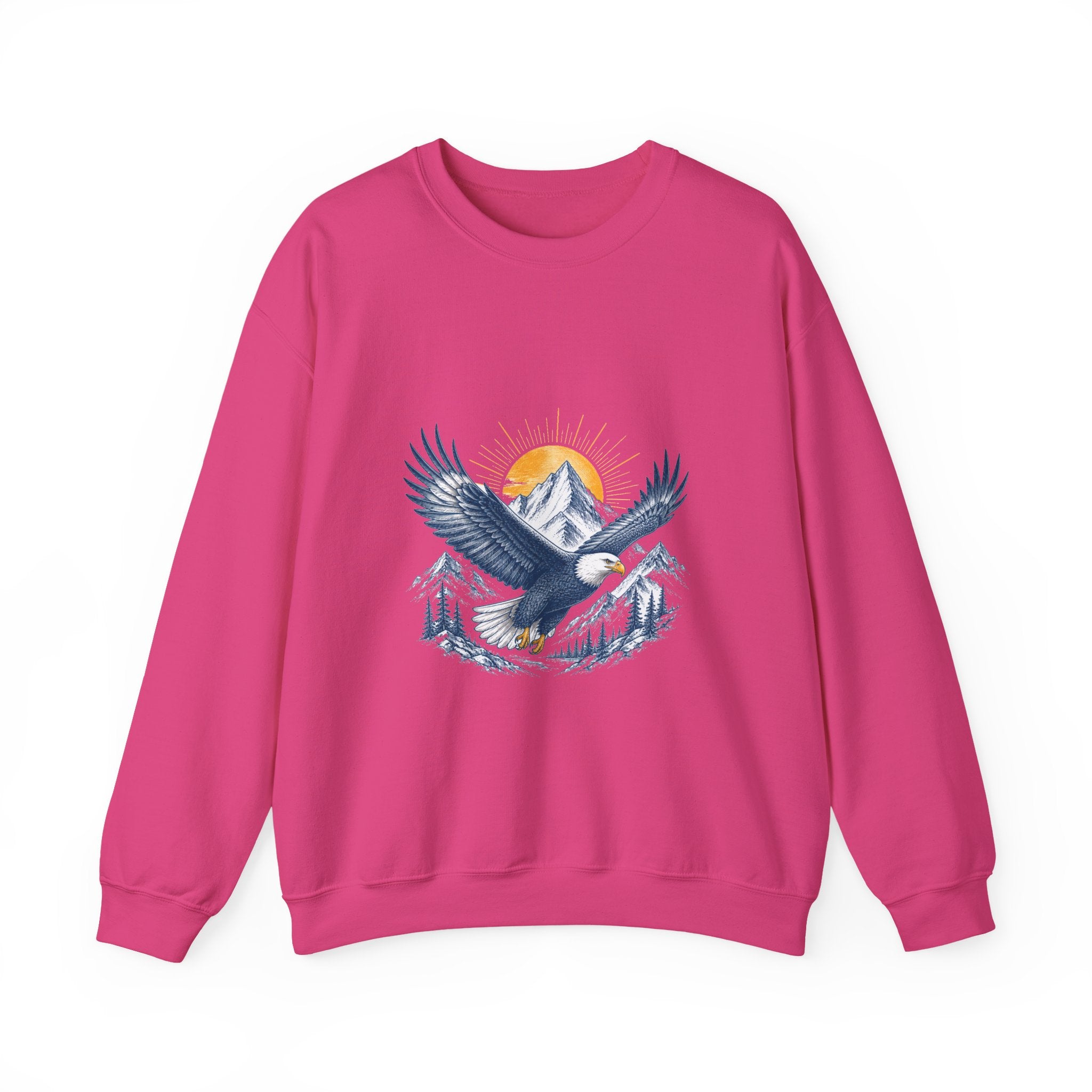 Matching Couple Sweatshirt - Eagle & Whale Matching Couple Premium Fleece Sweatshirt Hand-Drawn Art His Hers Anniversary Gift - Design A