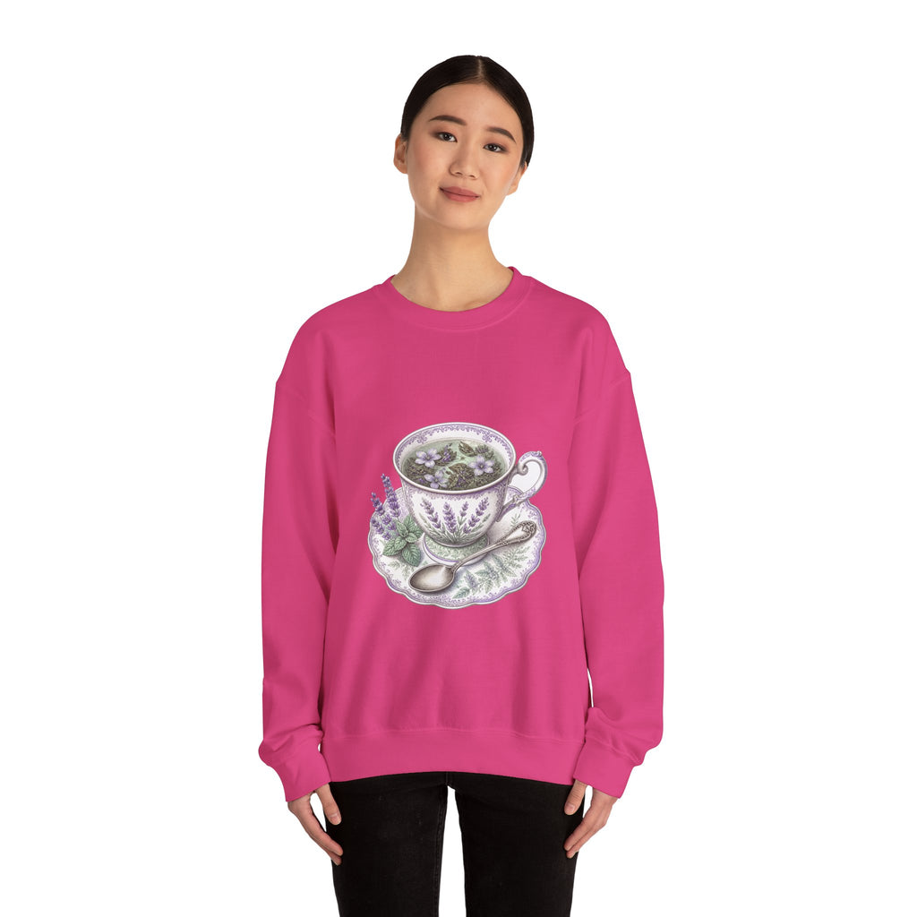 Matching Couple Sweatshirt - Coffee & Tea Matching Couple Premium Fleece Sweatshirt Vintage Art His Hers Honeymoon Gift - Design B