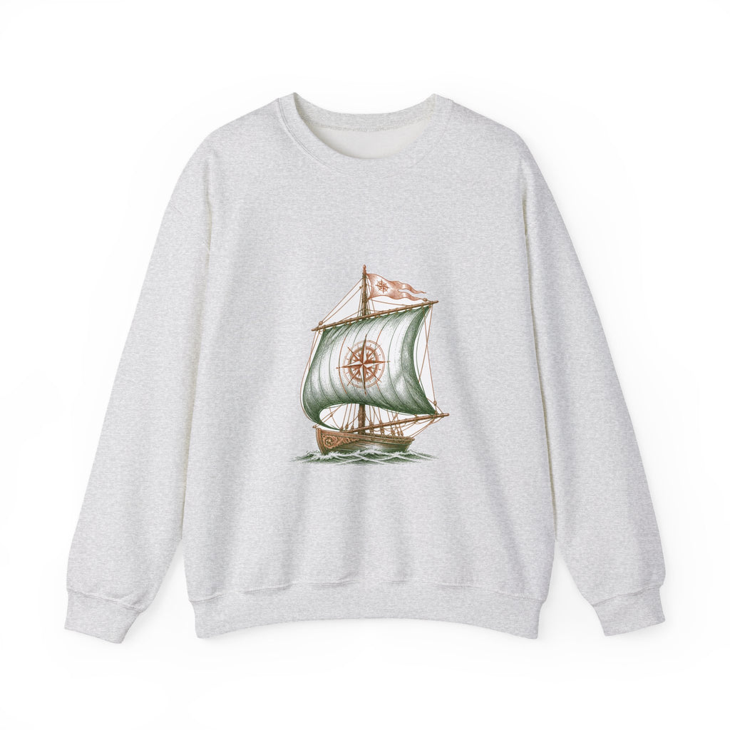 Matching Couple Sweatshirt - Anchor & Sail Matching Couple Crewneck Sweatshirt Vintage Art His Hers Wedding Gift - Design B