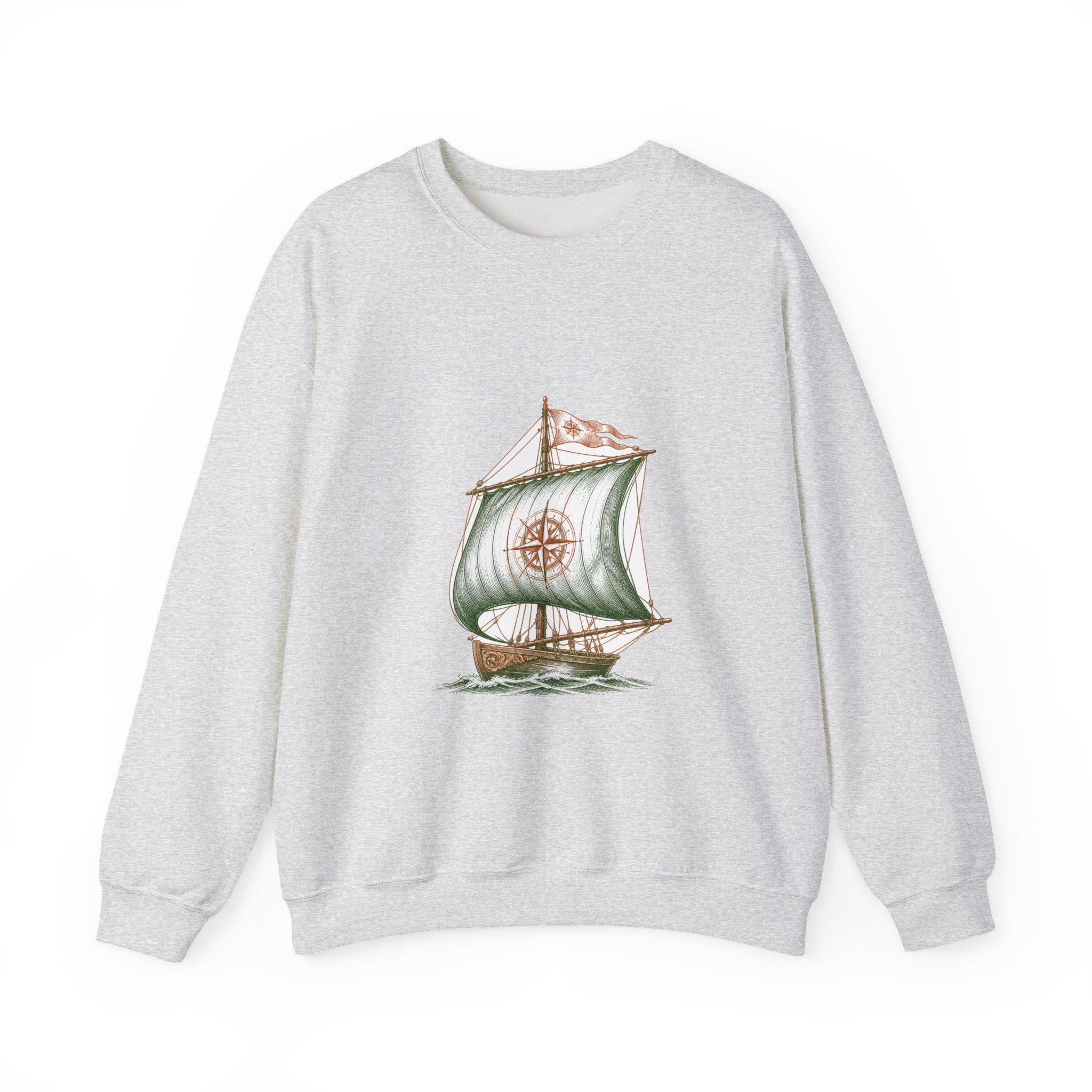 Matching Couple Sweatshirt - Anchor & Sail Matching Couple Crewneck Sweatshirt Vintage Art His Hers Wedding Gift - Design B