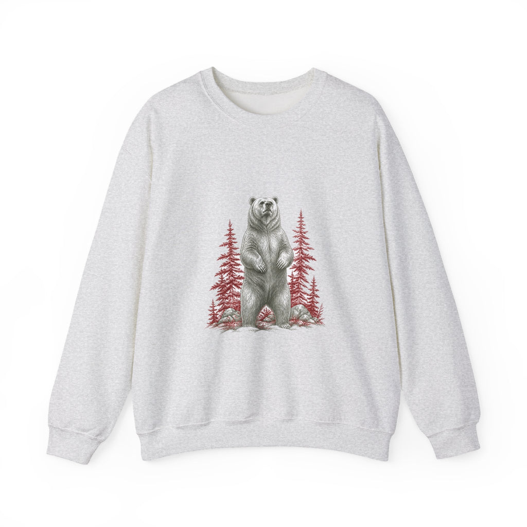 Matching Couple Sweatshirt - Bear & Deer Matching Couple Premium Fleece Sweatshirt Hand-Drawn Art His Hers Anniversary Gift - Design A