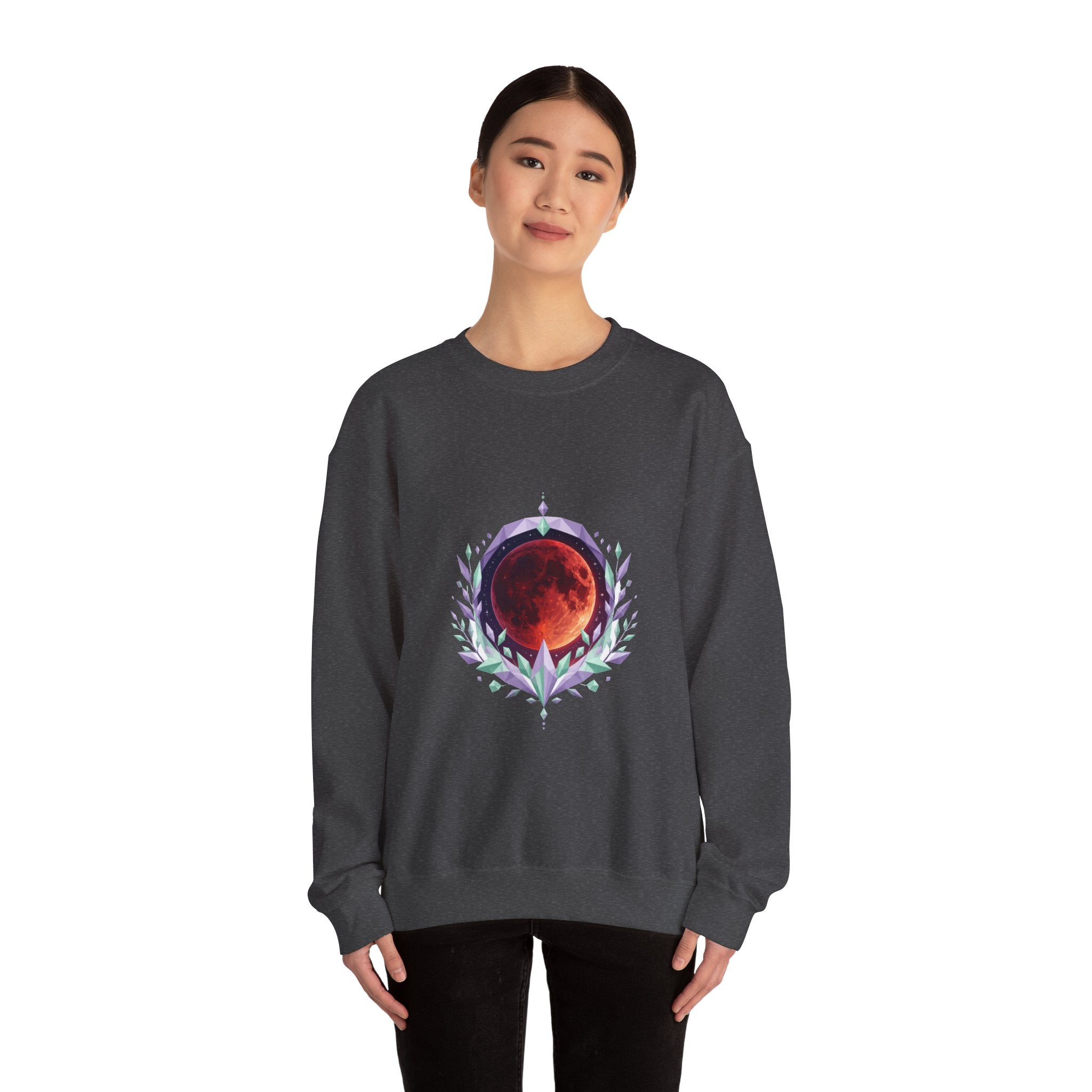 Matching Couple Sweatshirt - Solar & Lunar Eclipse Matching Couple Comfort Colors Crew Geometric Art His Hers Love Gift - Design B