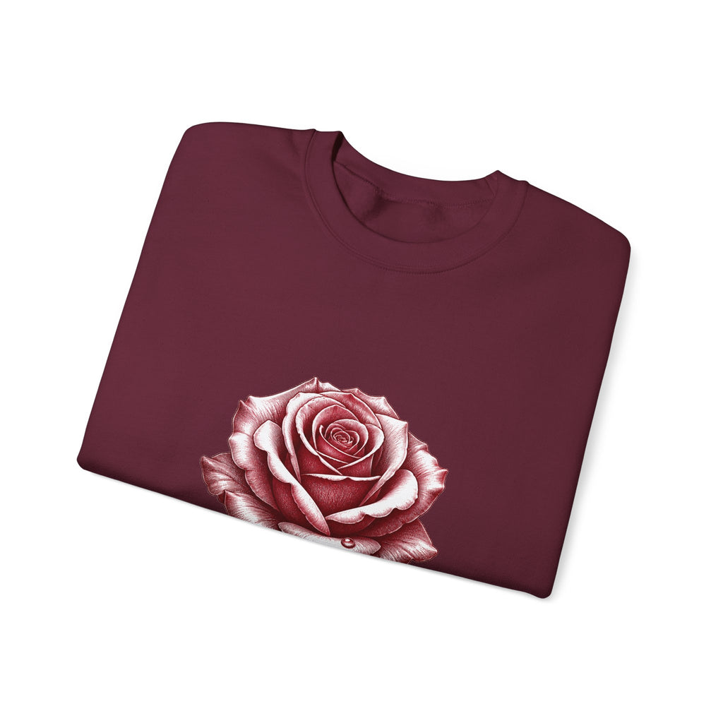 Matching Couple Sweatshirt - Rose & Thorn Matching Couple Crewneck Sweatshirt Hand-Drawn Art His Hers Best Friend Gift - Design A