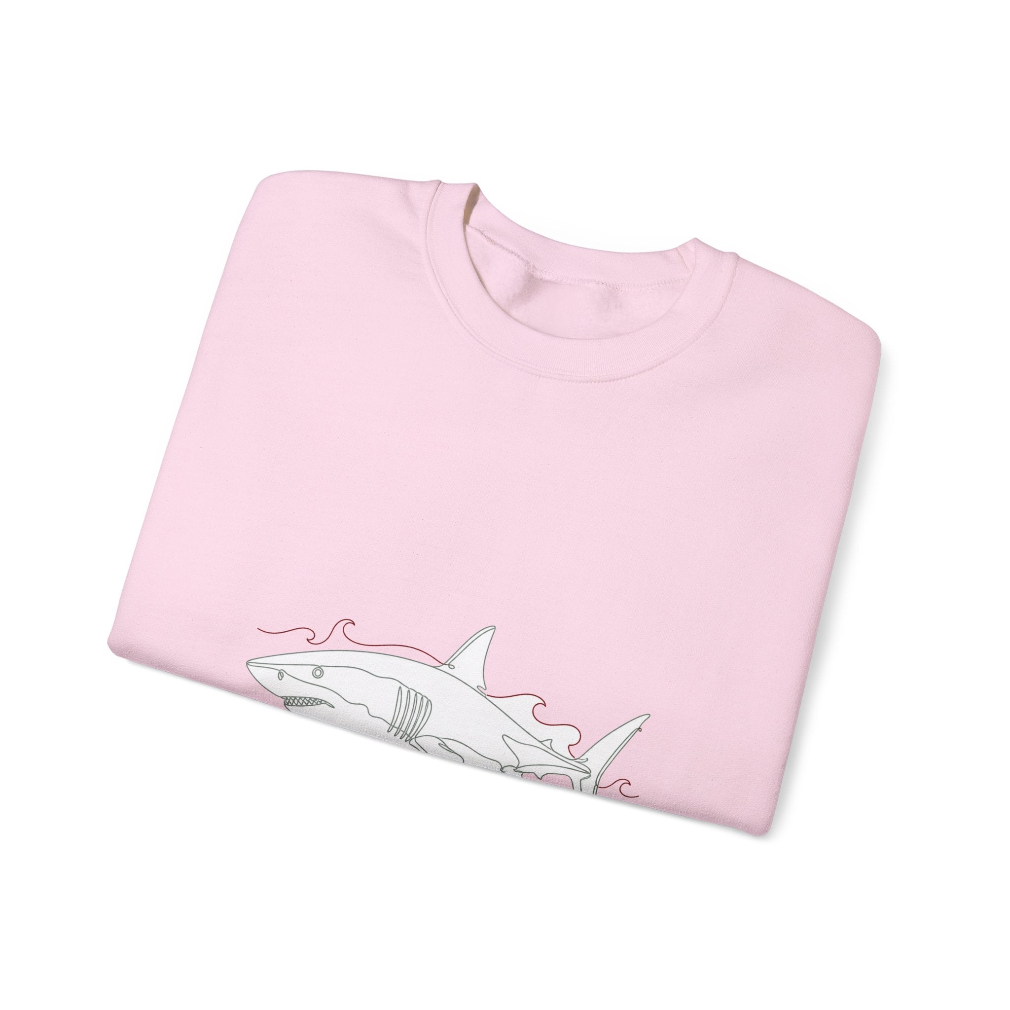 Matching Couple Sweatshirt - Shark & Dolphin Matching Couple Premium Fleece Sweatshirt Minimalist Art His Hers Christmas Gift - Design A