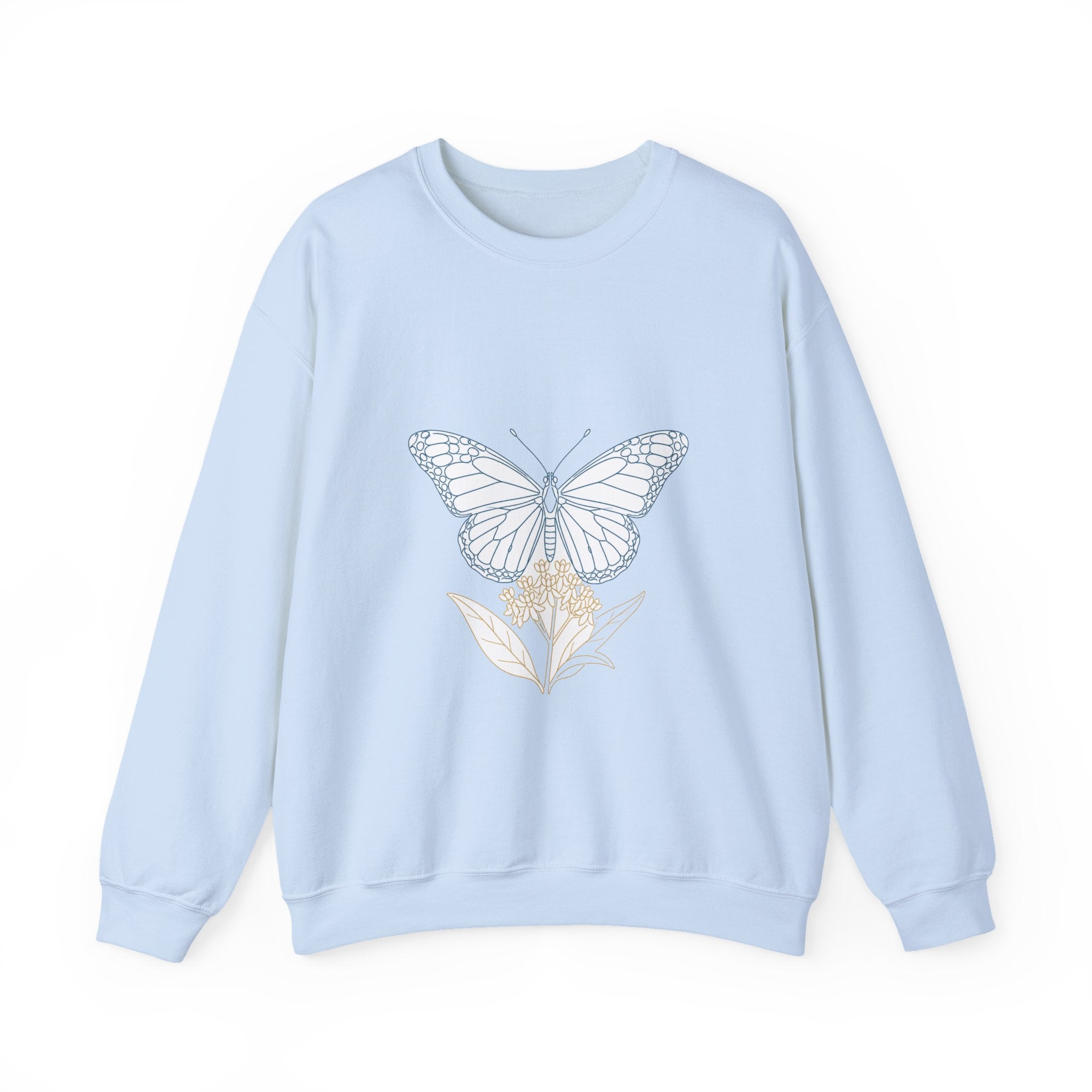 Matching Couple Sweatshirt - Butterfly & Moth Matching Couple Comfort Colors Crew Minimalist Art His Hers Christmas Gift - Design A
