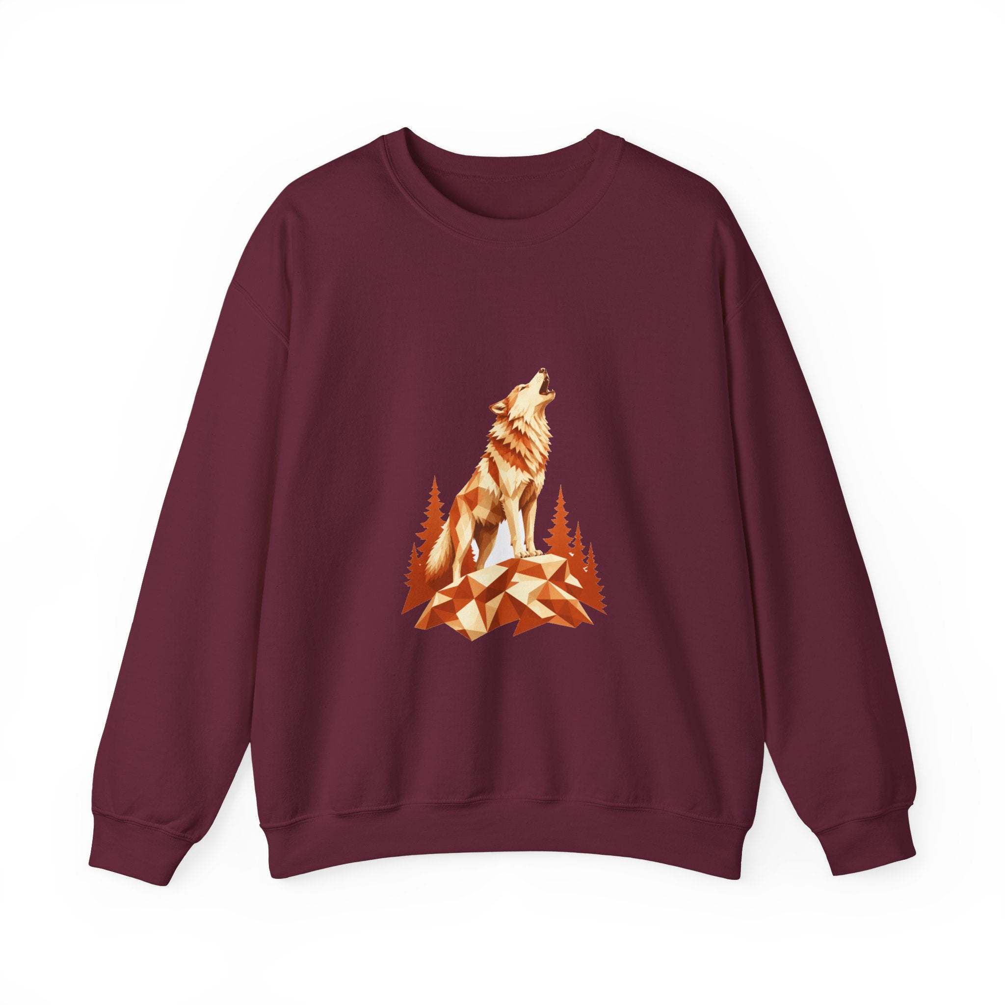 Matching Couple Sweatshirt - Wolf & Dove Matching Couple Crewneck Sweatshirt Geometric Art His Hers Couple Gift - Design A