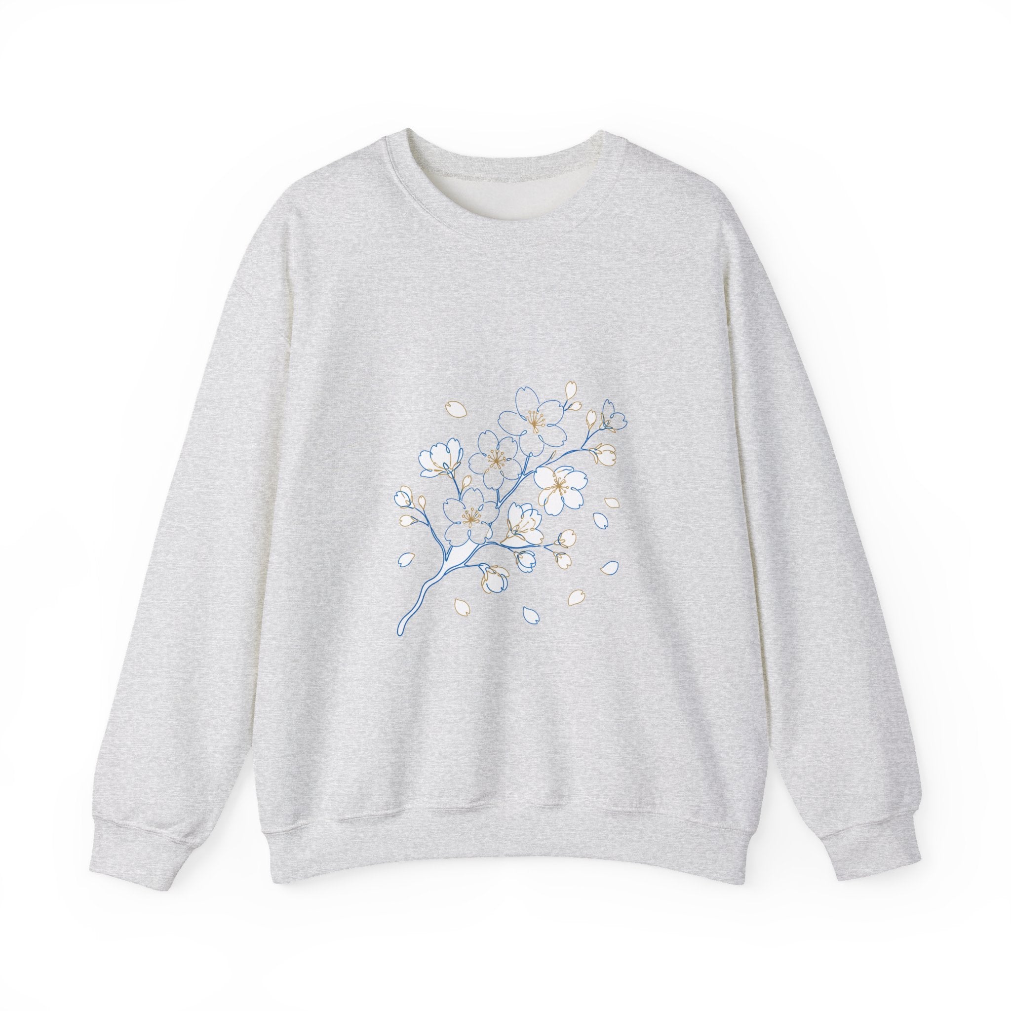 Matching Couple Sweatshirt - Cherry Blossom & Maple Leaf Matching Couple Premium Fleece Sweatshirt Minimalist Art His Hers Christmas Gift - Design A