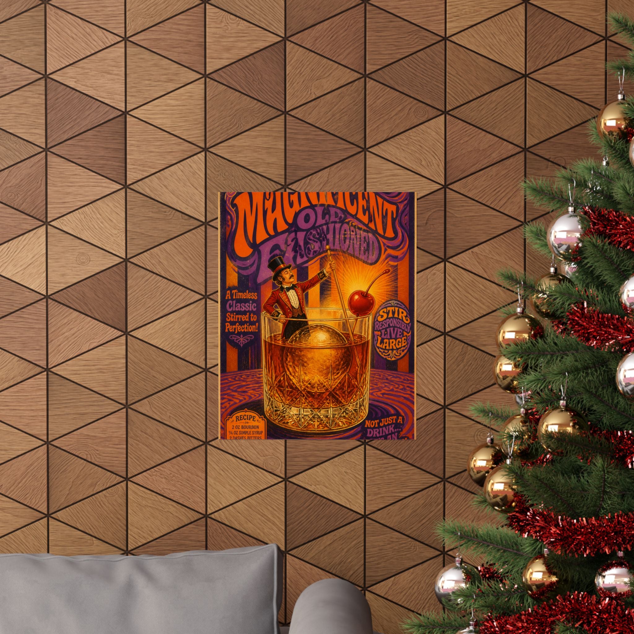 Old Fashioned Ringmaster Wall Art Poster 18×24 Psychedelic Cafe Decor Maximalist Print