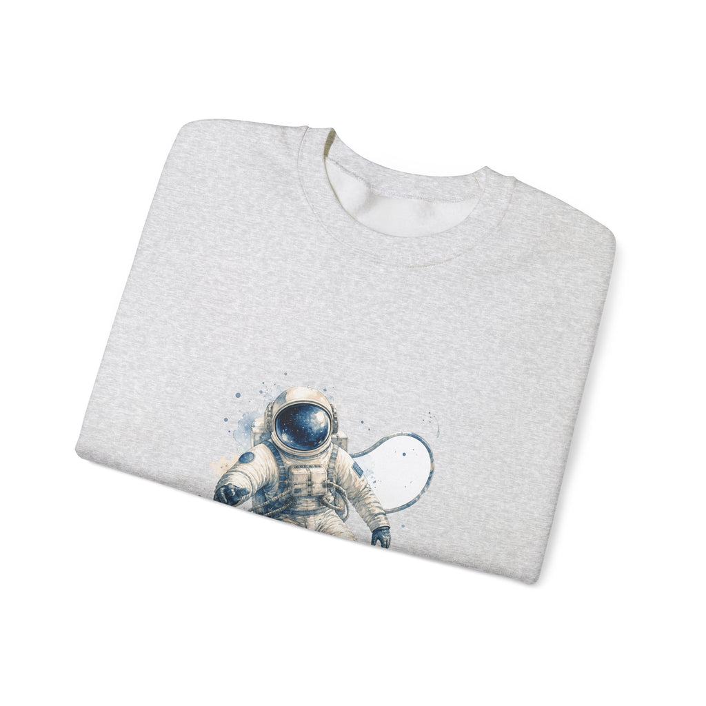 Matching Couple Sweatshirt - Astronaut & Planet Matching Couple Crewneck Sweatshirt Watercolor Art His Hers Engagement Gift - Design A