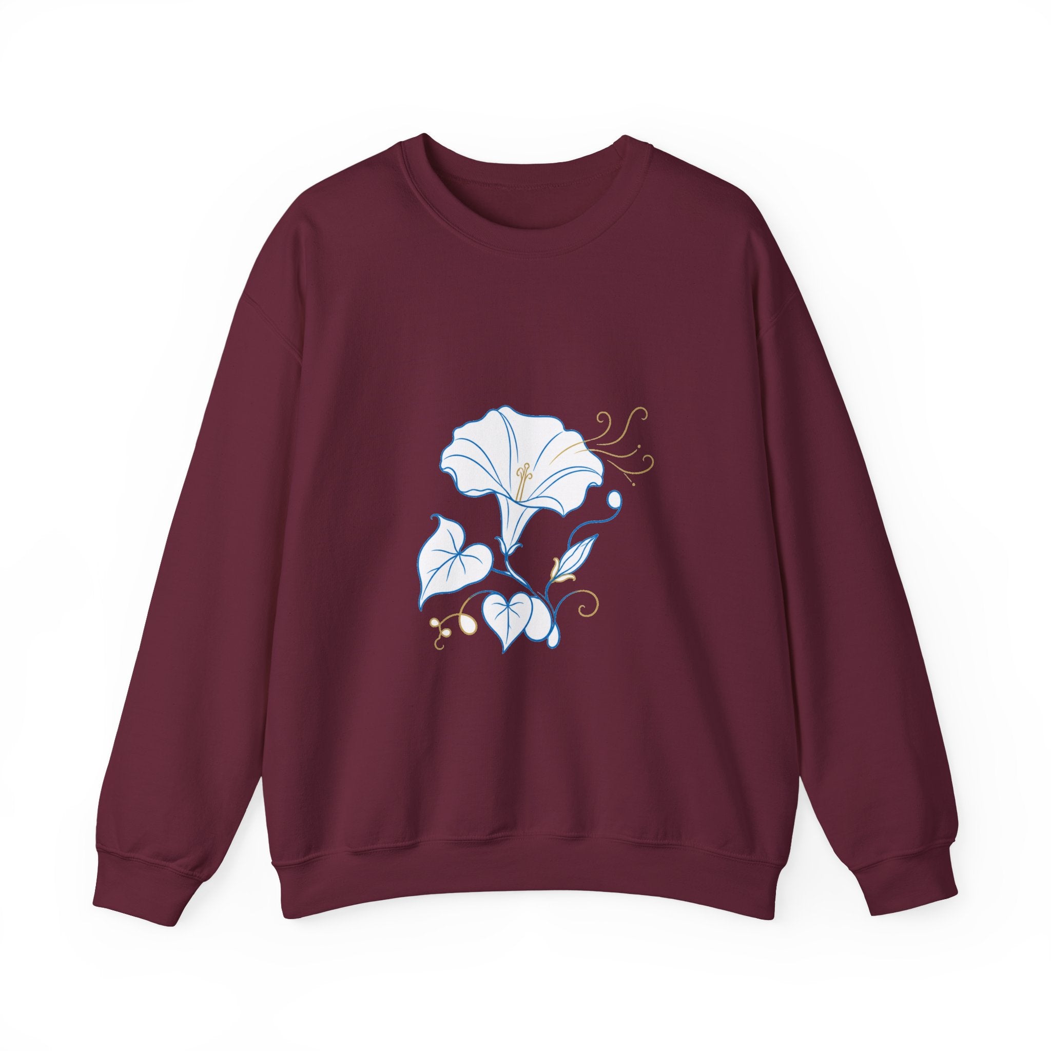 Matching Couple Sweatshirt - Sunflower & Moonflower Matching Couple Crewneck Sweatshirt Minimalist Art His Hers Valentine Gift - Design B