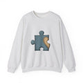 Matching Couple Sweatshirt - Puzzle Pieces Matching Couple Comfort Colors Crew Hand-Drawn Art His Hers Anniversary Gift - Design A