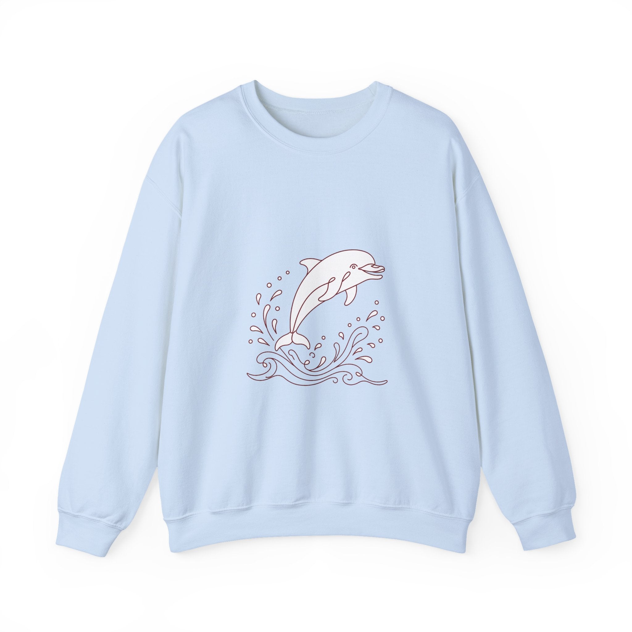 Matching Couple Sweatshirt - Shark & Dolphin Matching Couple Comfort Colors Crew Minimalist Art His Hers Christmas Gift - Design B