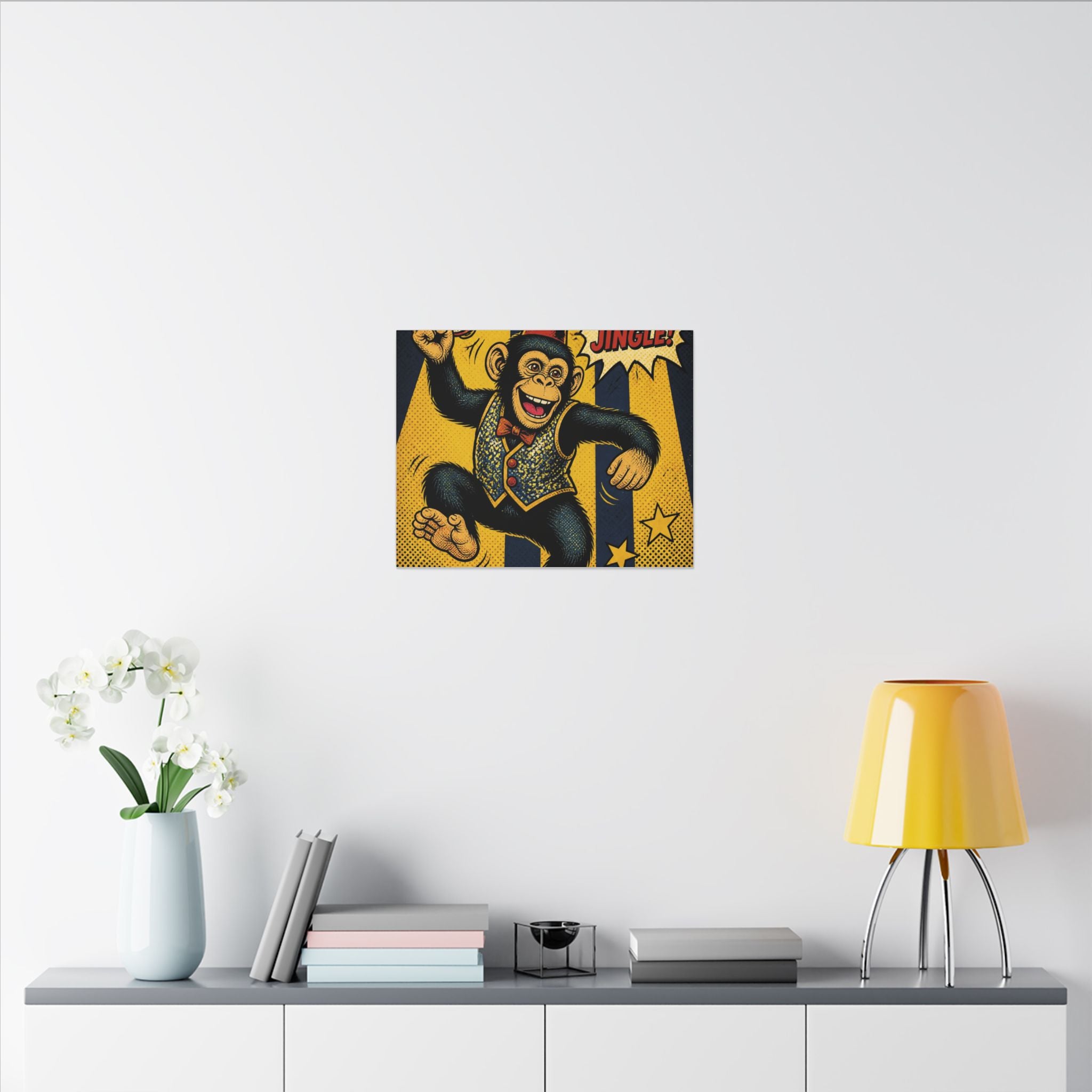 Dancing Monkey Wall Art Canvas 24×36 Pop Art Restaurant Decor Maximalist Print