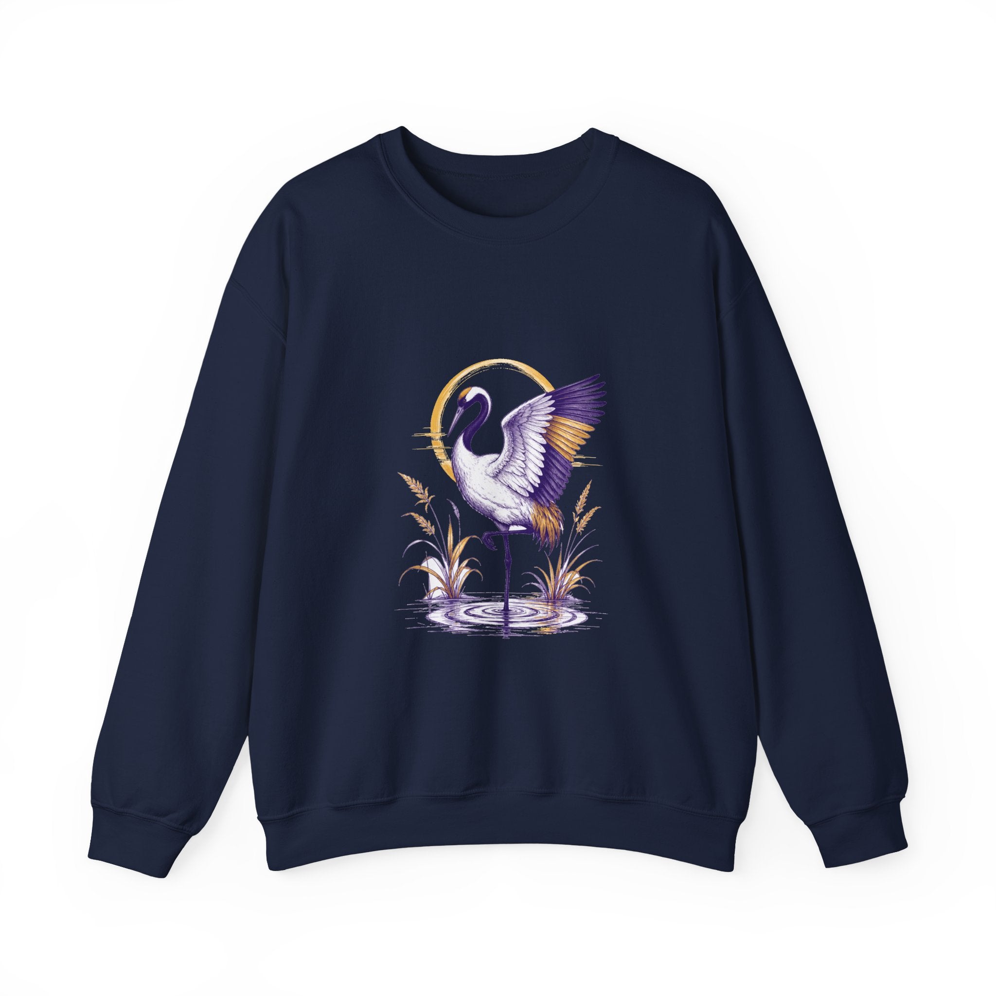 Matching Couple Sweatshirt - Tiger & Crane Matching Couple Premium Fleece Sweatshirt Hand-Drawn Art His Hers Anniversary Gift - Design B