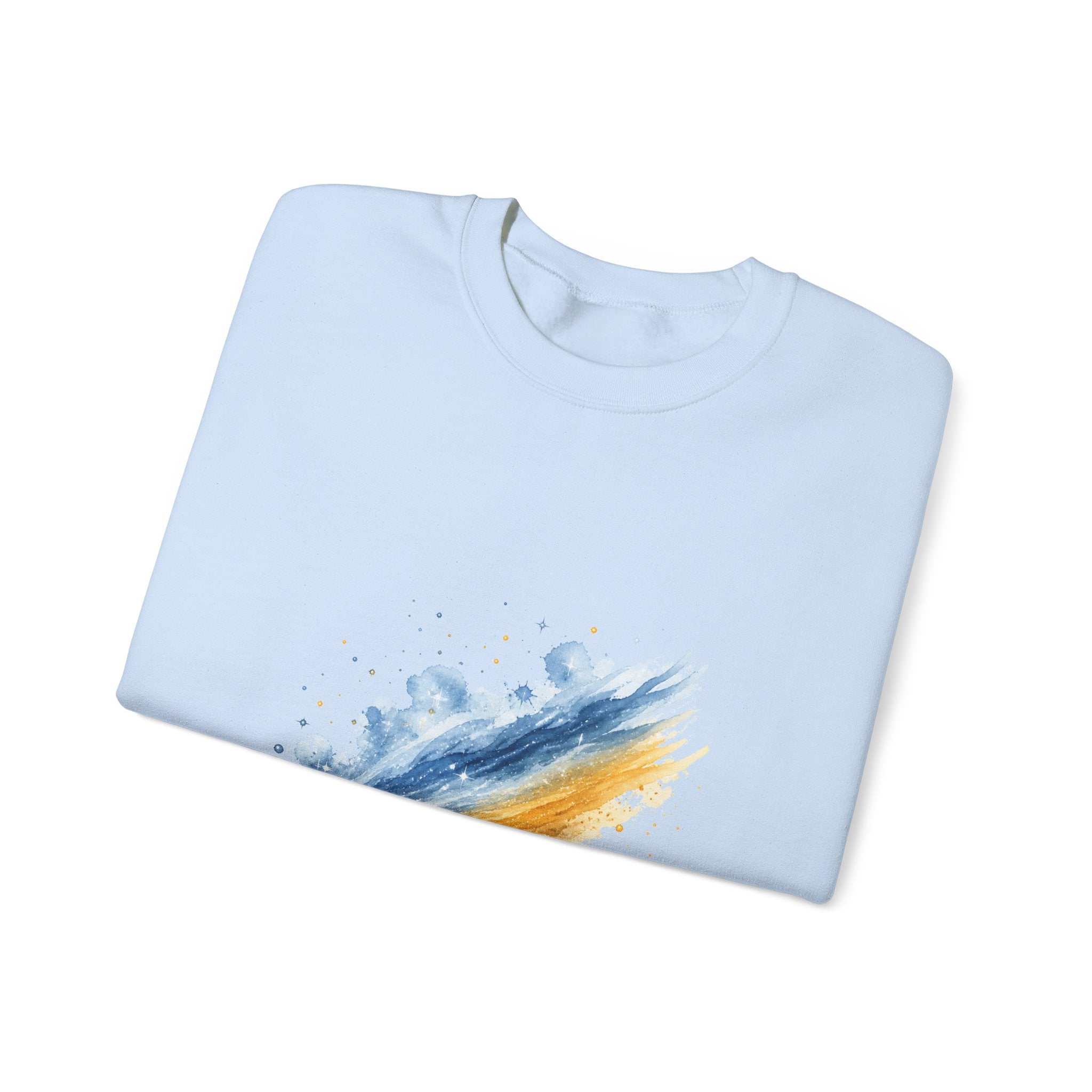 Matching Couple Sweatshirt - Comet & Asteroid Matching Couple Crewneck Sweatshirt Watercolor Art His Hers Engagement Gift - Design A