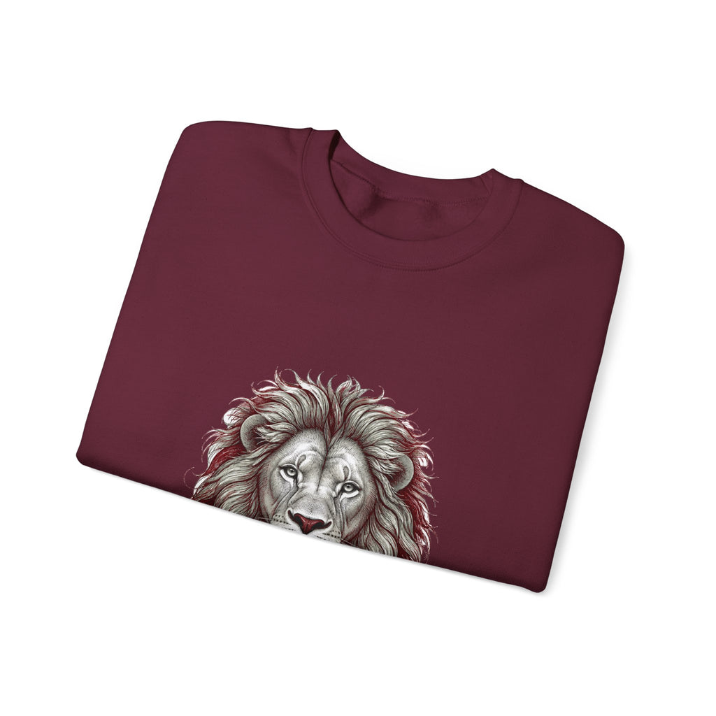 Matching Couple Sweatshirt - Lion & Lamb Matching Couple Crewneck Sweatshirt Hand-Drawn Art His Hers Best Friend Gift - Design A