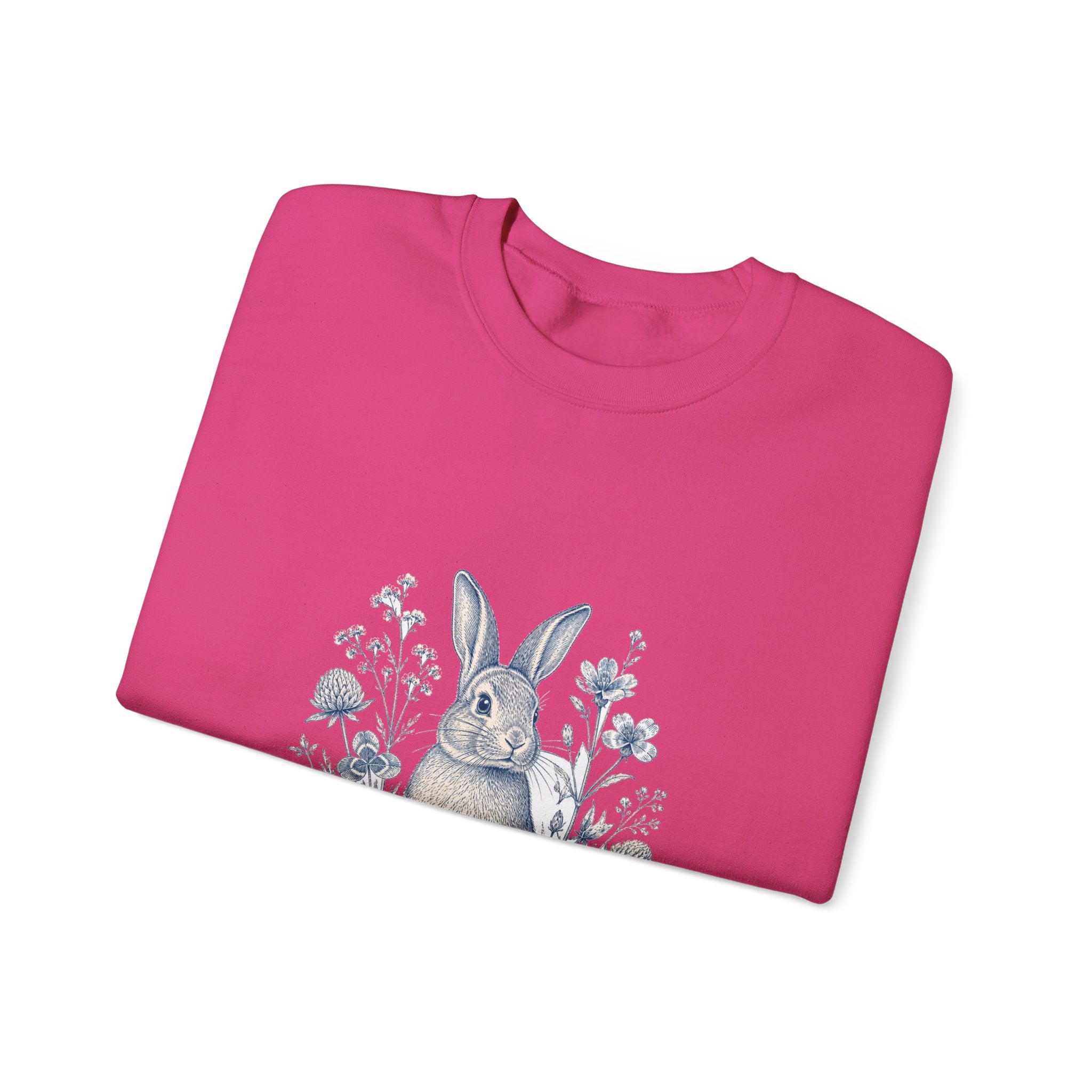 Matching Couple Sweatshirt - Fox & Rabbit Matching Couple Crewneck Sweatshirt Vintage Art His Hers Wedding Gift - Design B