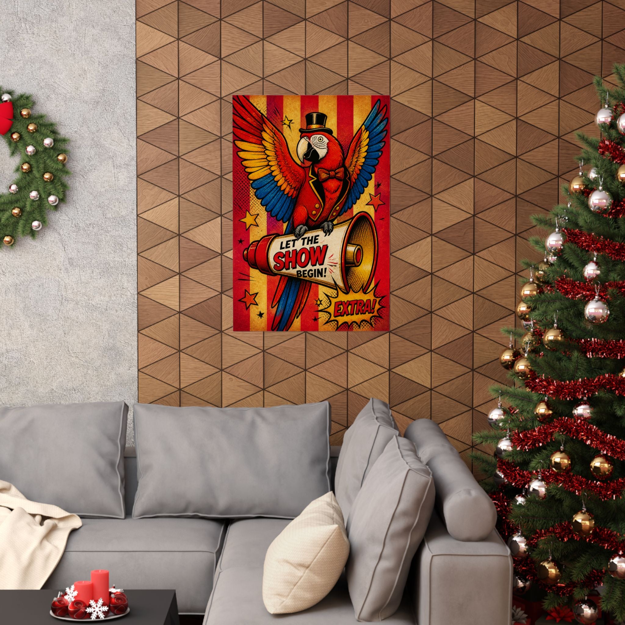 Parrot Ringmaster Wall Art Poster 24×36 Pop Art Restaurant Decor Maximalist Print