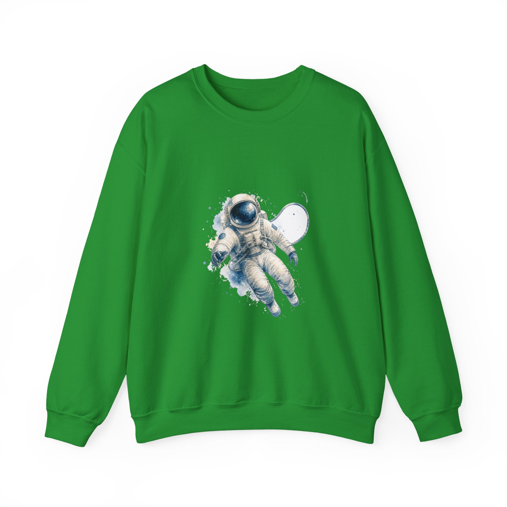 Matching Couple Sweatshirt - Astronaut & Planet Matching Couple Crewneck Sweatshirt Watercolor Art His Hers Engagement Gift - Design A