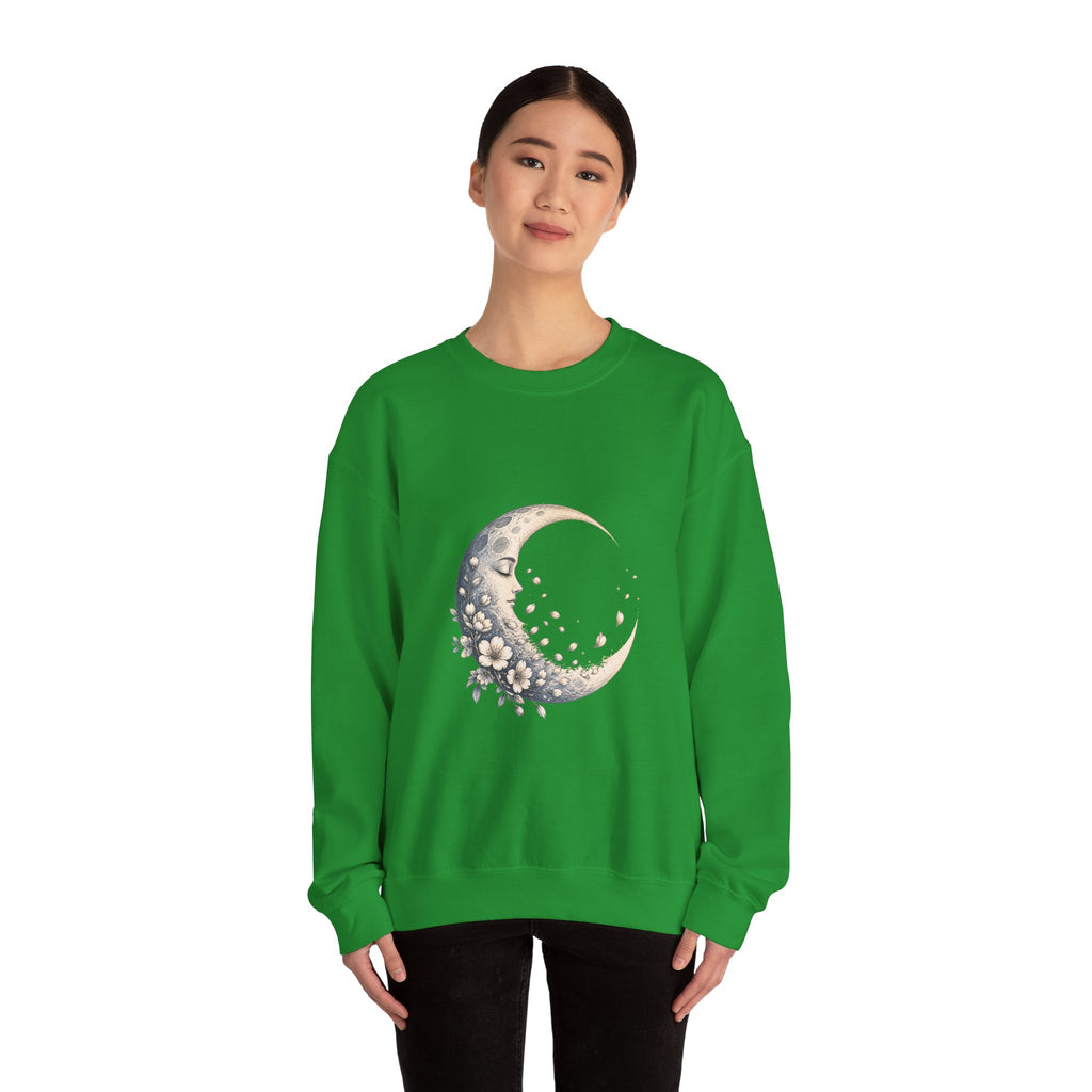 Matching Couple Sweatshirt - Waxing & Waning Moon Matching Couple Premium Fleece Sweatshirt Hand-Drawn Art His Hers Anniversary Gift - Design B