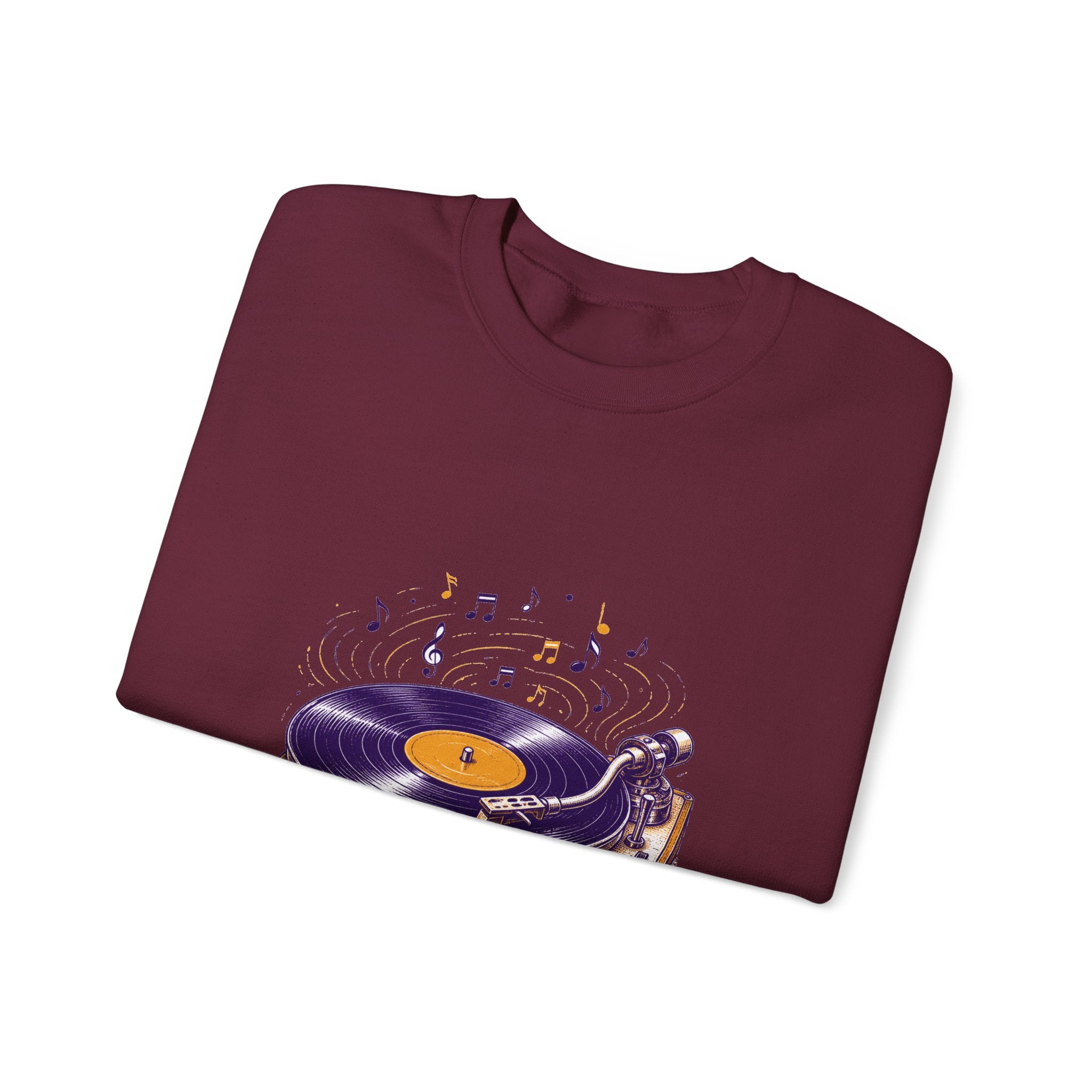 Matching Couple Sweatshirt - Vinyl & Cassette Matching Couple Premium Fleece Sweatshirt Hand-Drawn Art His Hers Anniversary Gift - Design A