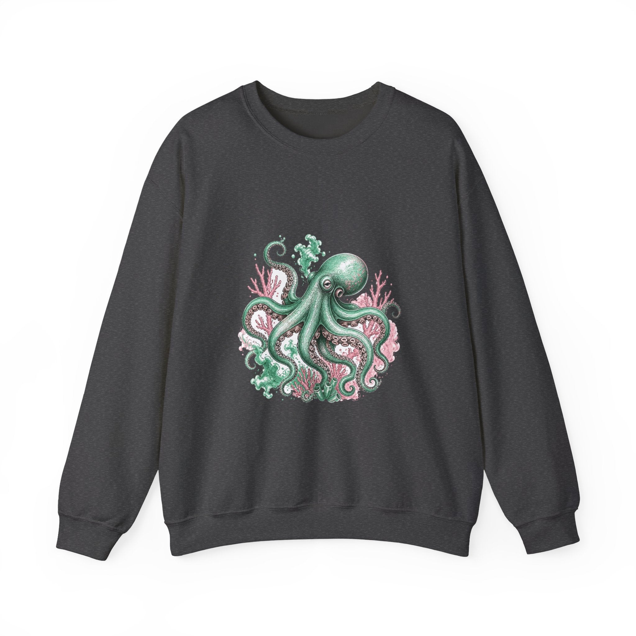 Matching Couple Sweatshirt - Octopus & Jellyfish Matching Couple Premium Fleece Sweatshirt Hand-Drawn Art His Hers Anniversary Gift - Design A
