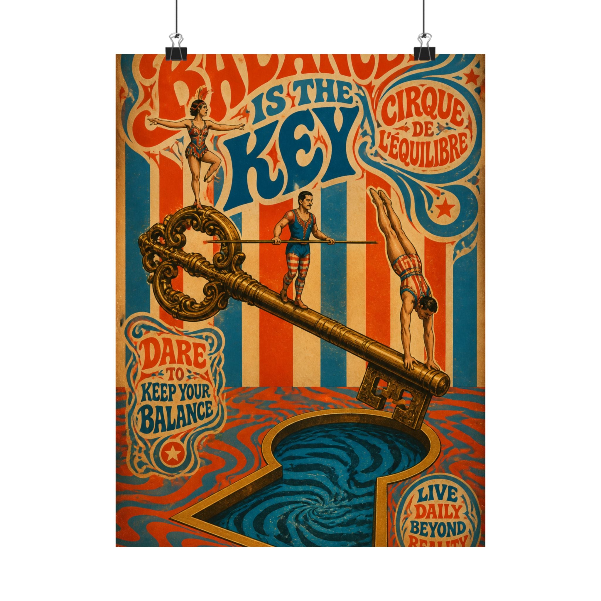 Giant Key Performance Wall Art Poster 24×36 Psychedelic Dining Room Decor Maximalist Print
