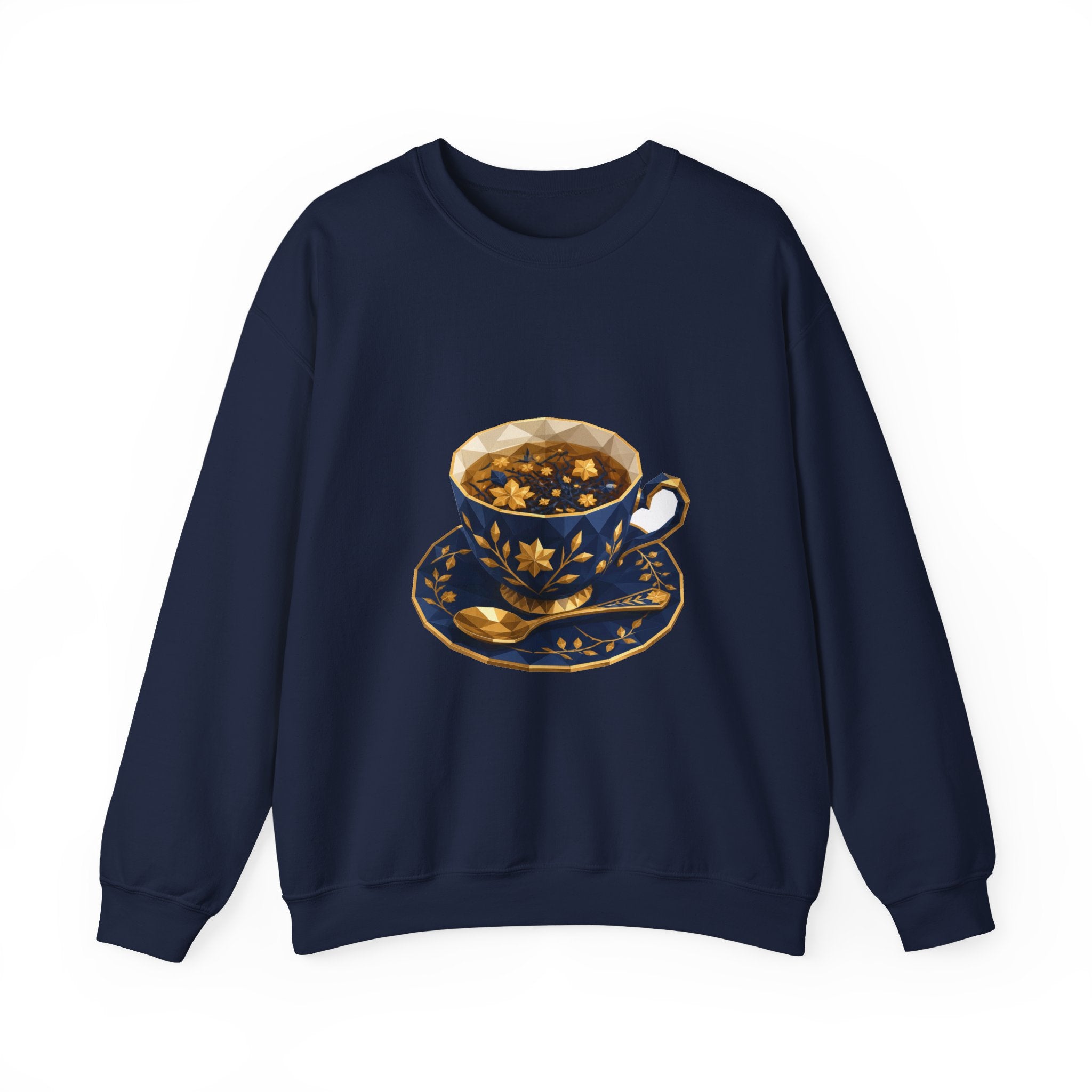 Matching Couple Sweatshirt - Coffee & Tea Matching Couple Comfort Colors Crew Geometric Art His Hers Love Gift - Design B