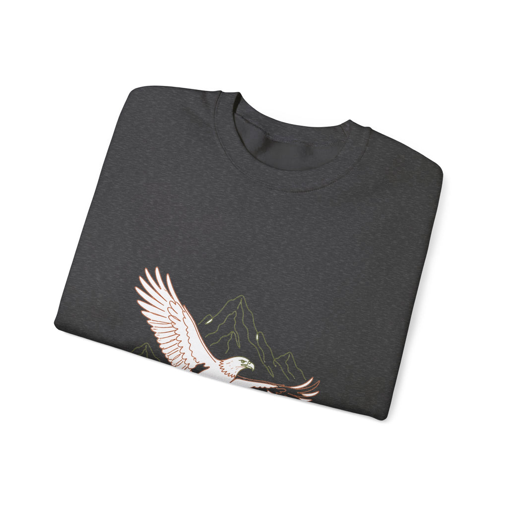 Matching Couple Sweatshirt - Eagle & Whale Matching Couple Premium Fleece Sweatshirt Minimalist Art His Hers Christmas Gift - Design A