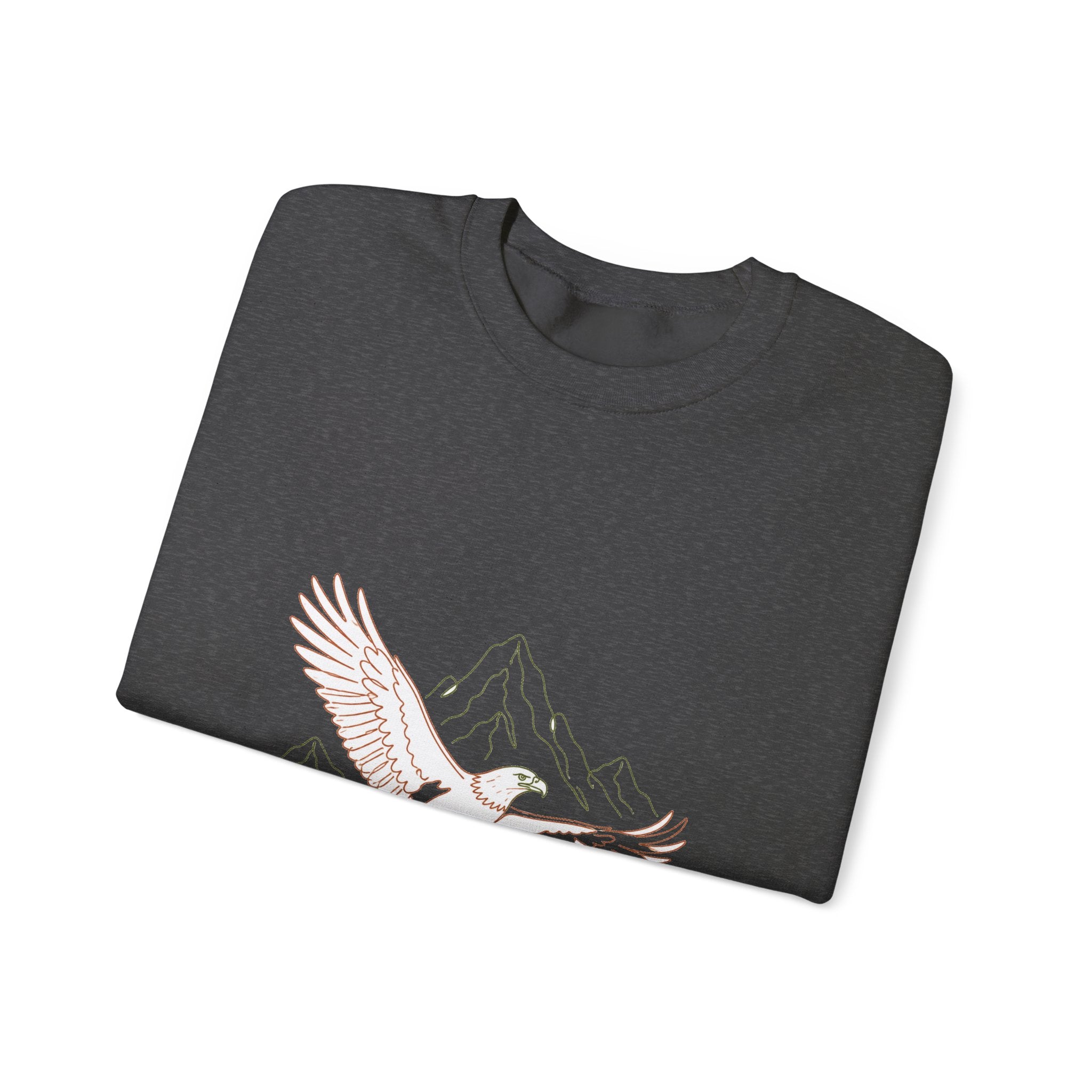 Matching Couple Sweatshirt - Eagle & Whale Matching Couple Premium Fleece Sweatshirt Minimalist Art His Hers Christmas Gift - Design A