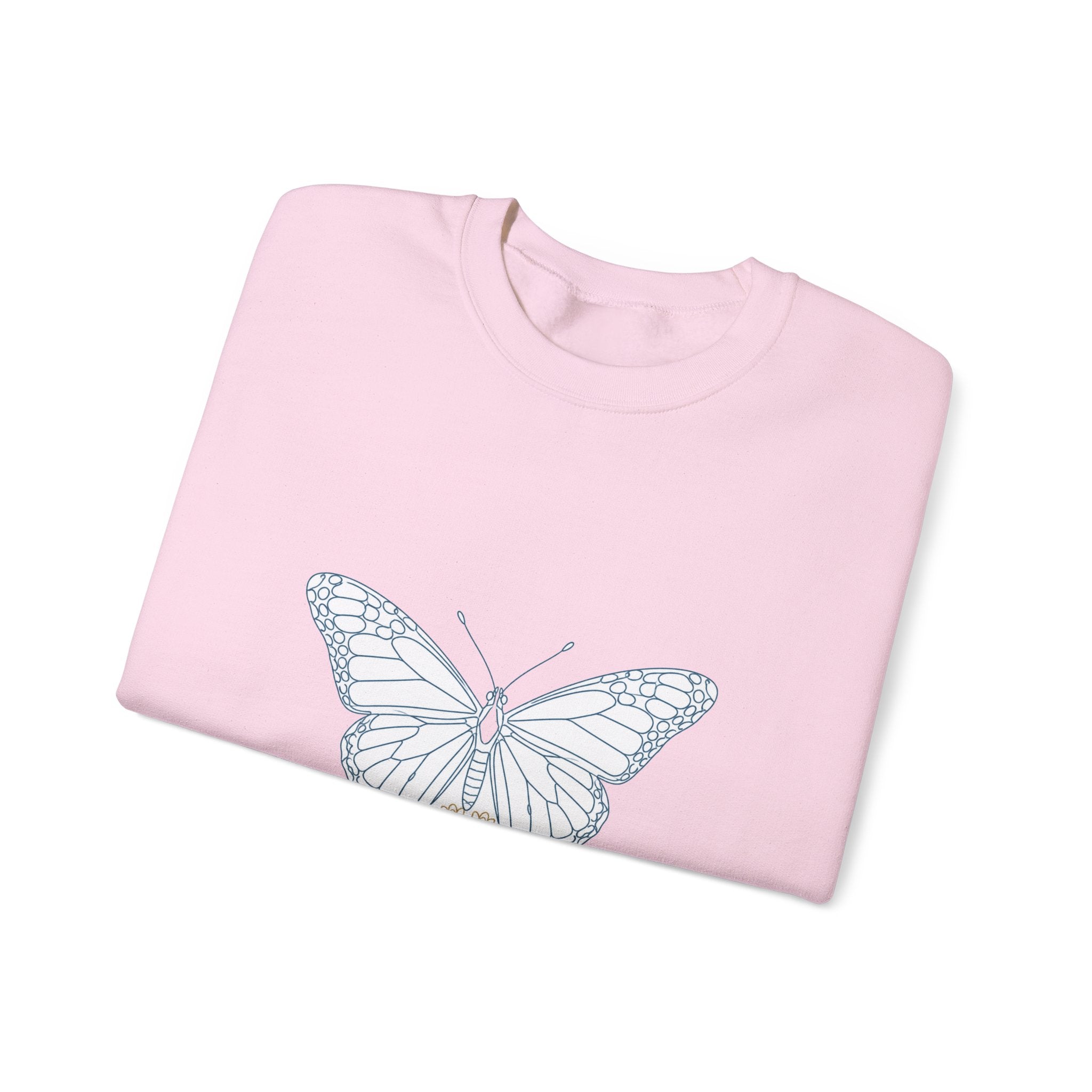 Matching Couple Sweatshirt - Butterfly & Moth Matching Couple Comfort Colors Crew Minimalist Art His Hers Christmas Gift - Design A