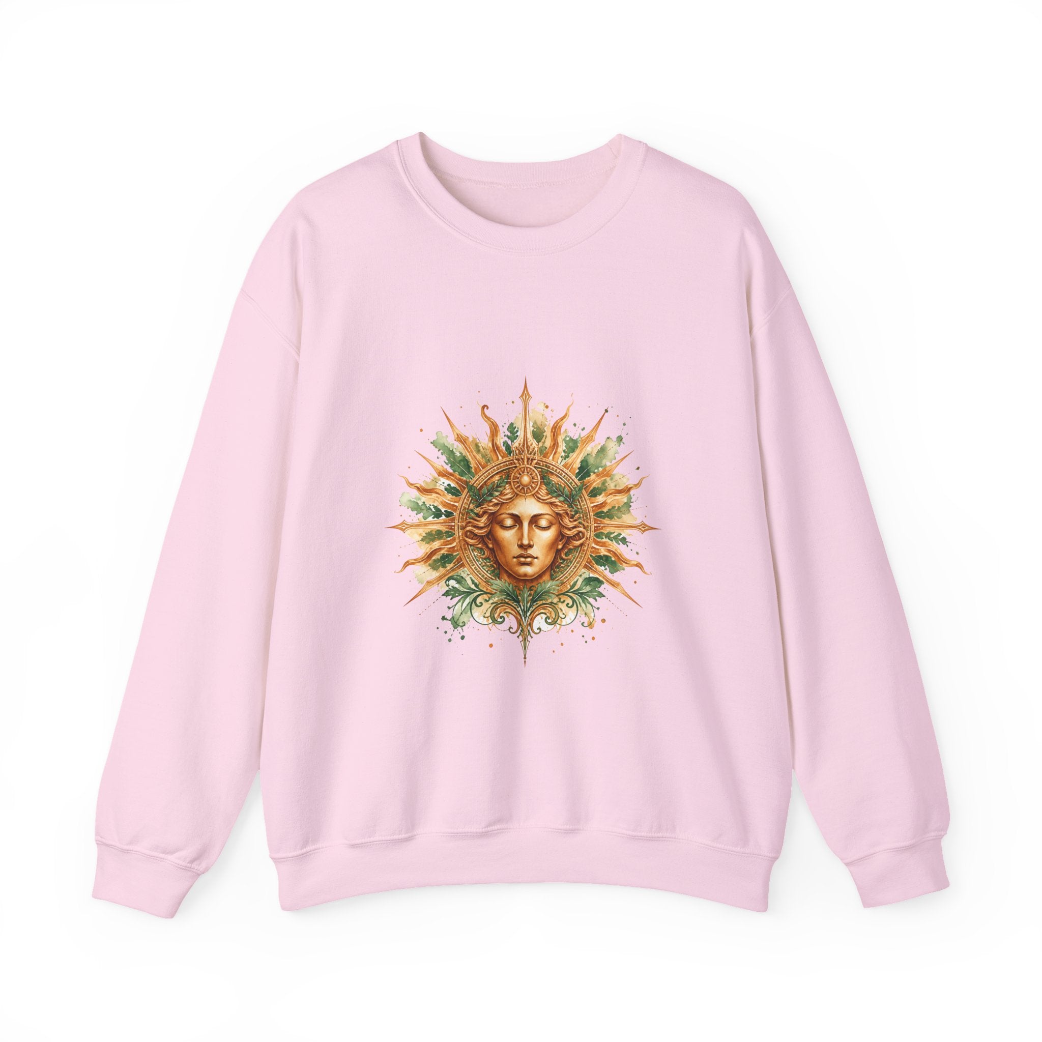 Matching Couple Sweatshirt - Helios & Selene Matching Couple Crewneck Sweatshirt Watercolor Art His Hers Engagement Gift - Design A