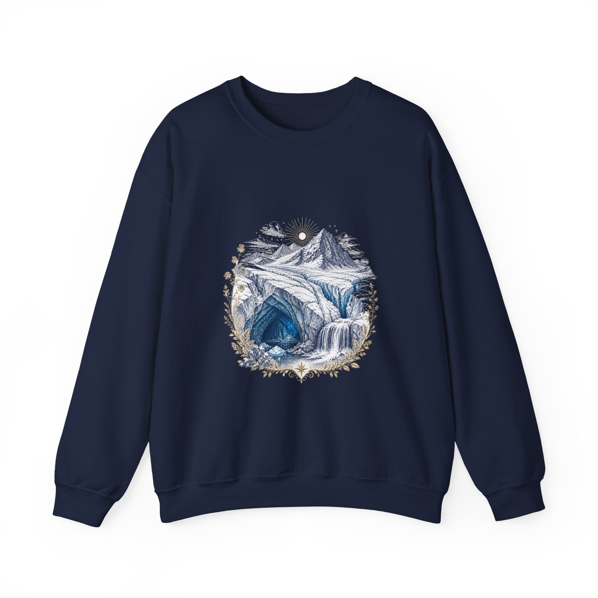 Matching Couple Sweatshirt - Volcano & Glacier Matching Couple Comfort Colors Crew Vintage Art His Hers Honeymoon Gift - Design B