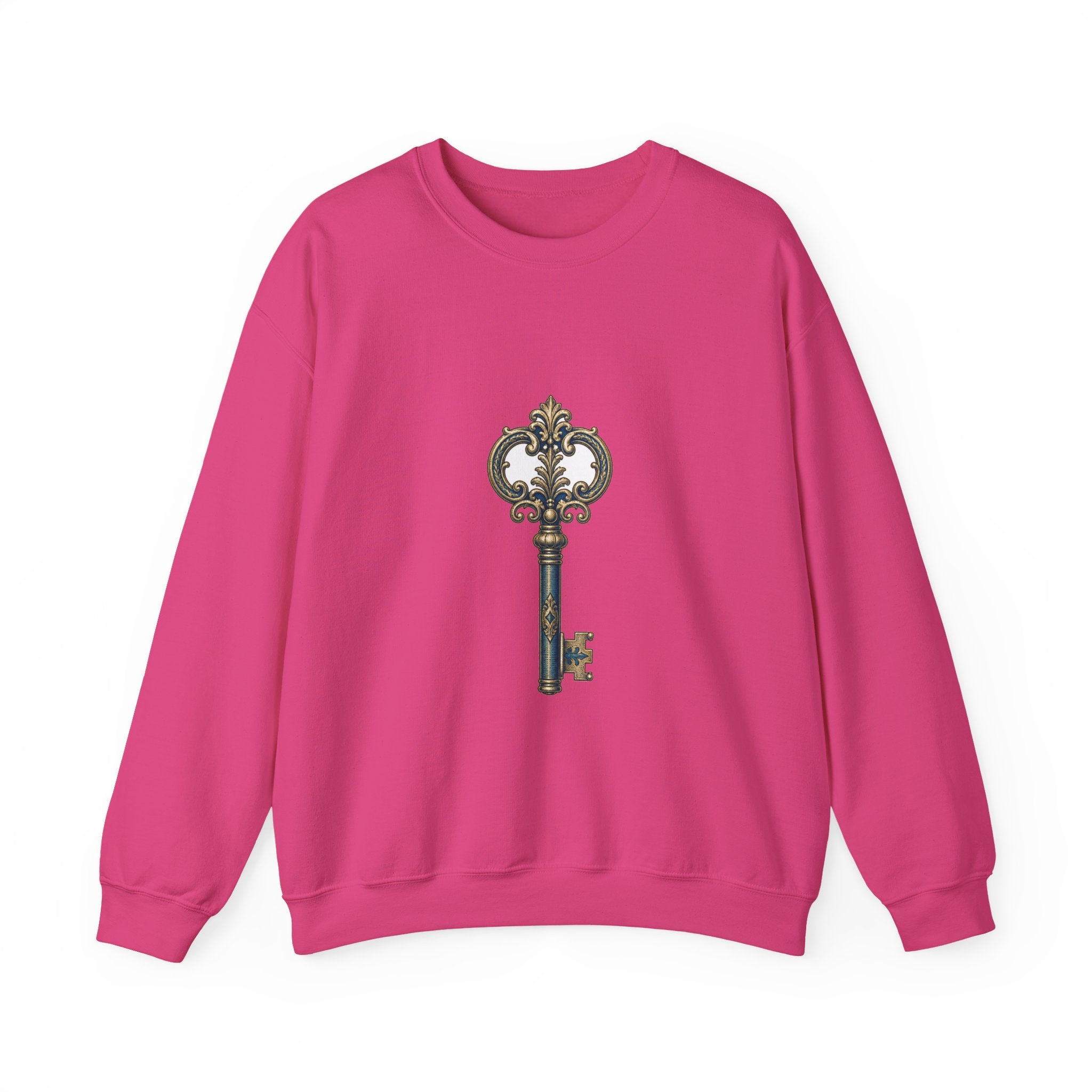 Matching Couple Sweatshirt - Key & Lock Matching Couple Crewneck Sweatshirt Vintage Art His Hers Wedding Gift - Design A