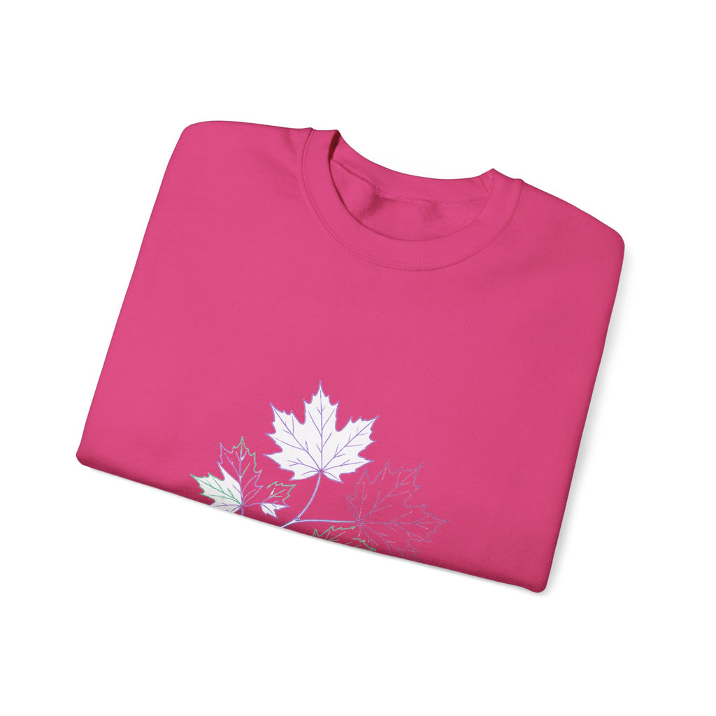 Matching Couple Sweatshirt - Cherry Blossom & Maple Leaf Matching Couple Crewneck Sweatshirt Minimalist Art His Hers Valentine Gift - Design B