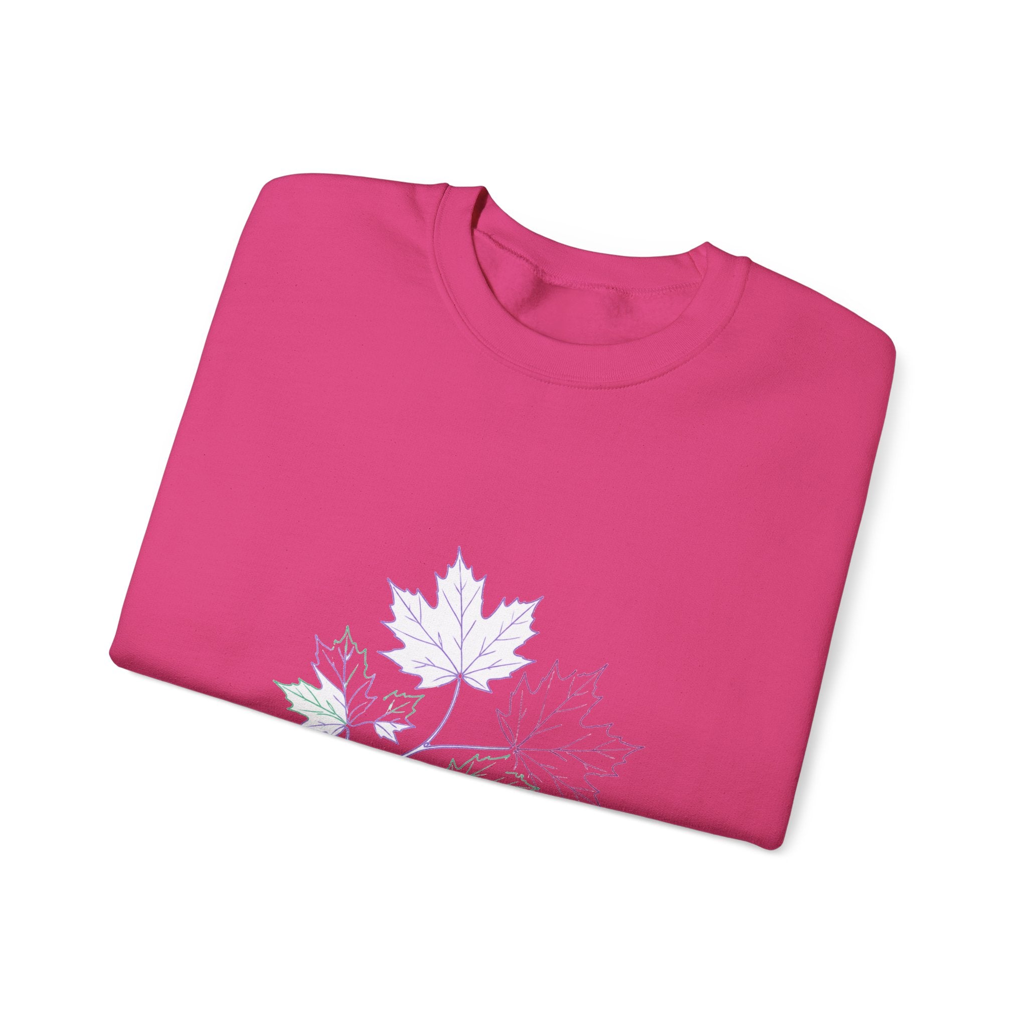 Matching Couple Sweatshirt - Cherry Blossom & Maple Leaf Matching Couple Crewneck Sweatshirt Minimalist Art His Hers Valentine Gift - Design B