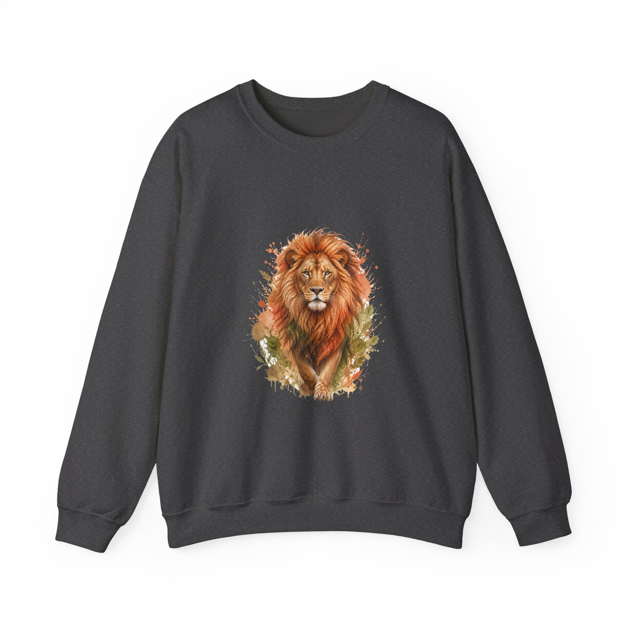 Matching Couple Sweatshirt - Lion & Lamb Matching Couple Comfort Colors Crew Watercolor Art His Hers Birthday Gift - Design A