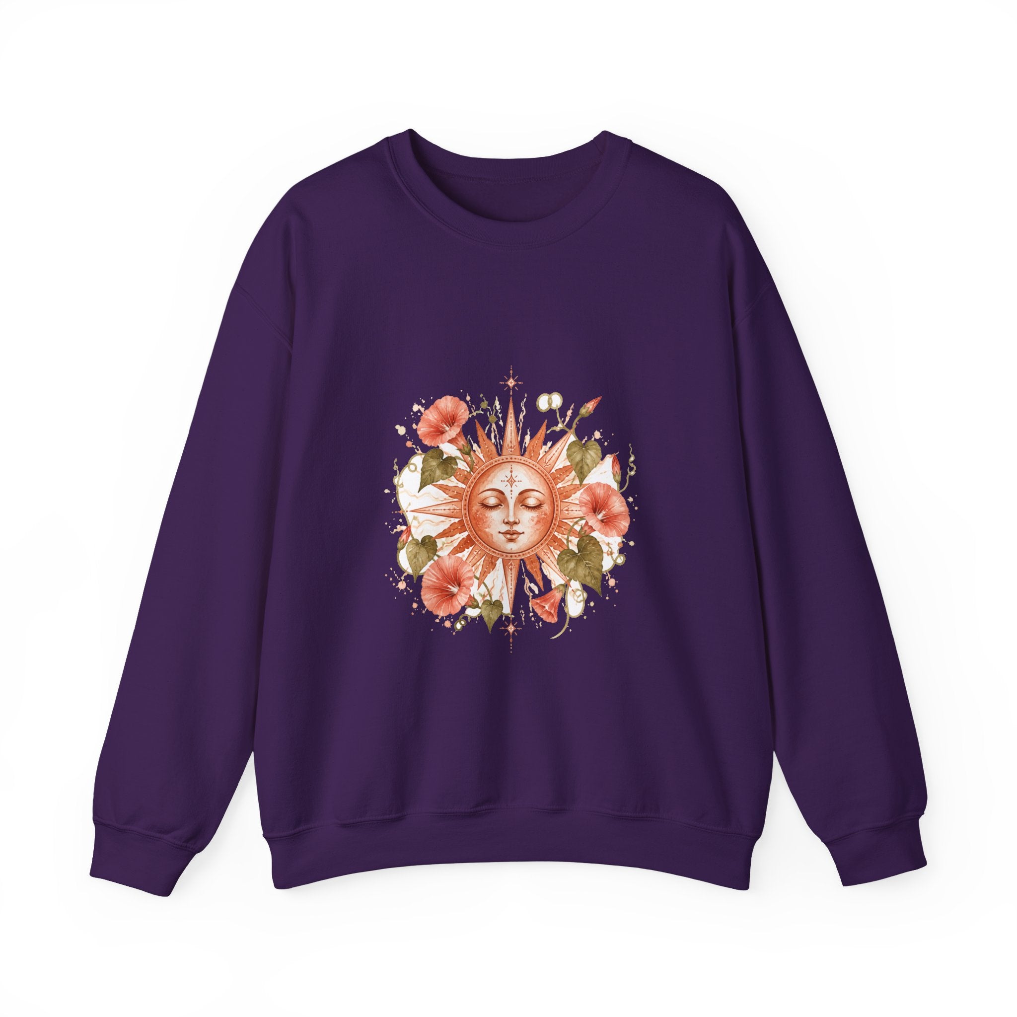 Matching Couple Sweatshirt - Sun & Moon Matching Couple Comfort Colors Crew Watercolor Art His Hers Birthday Gift - Design B